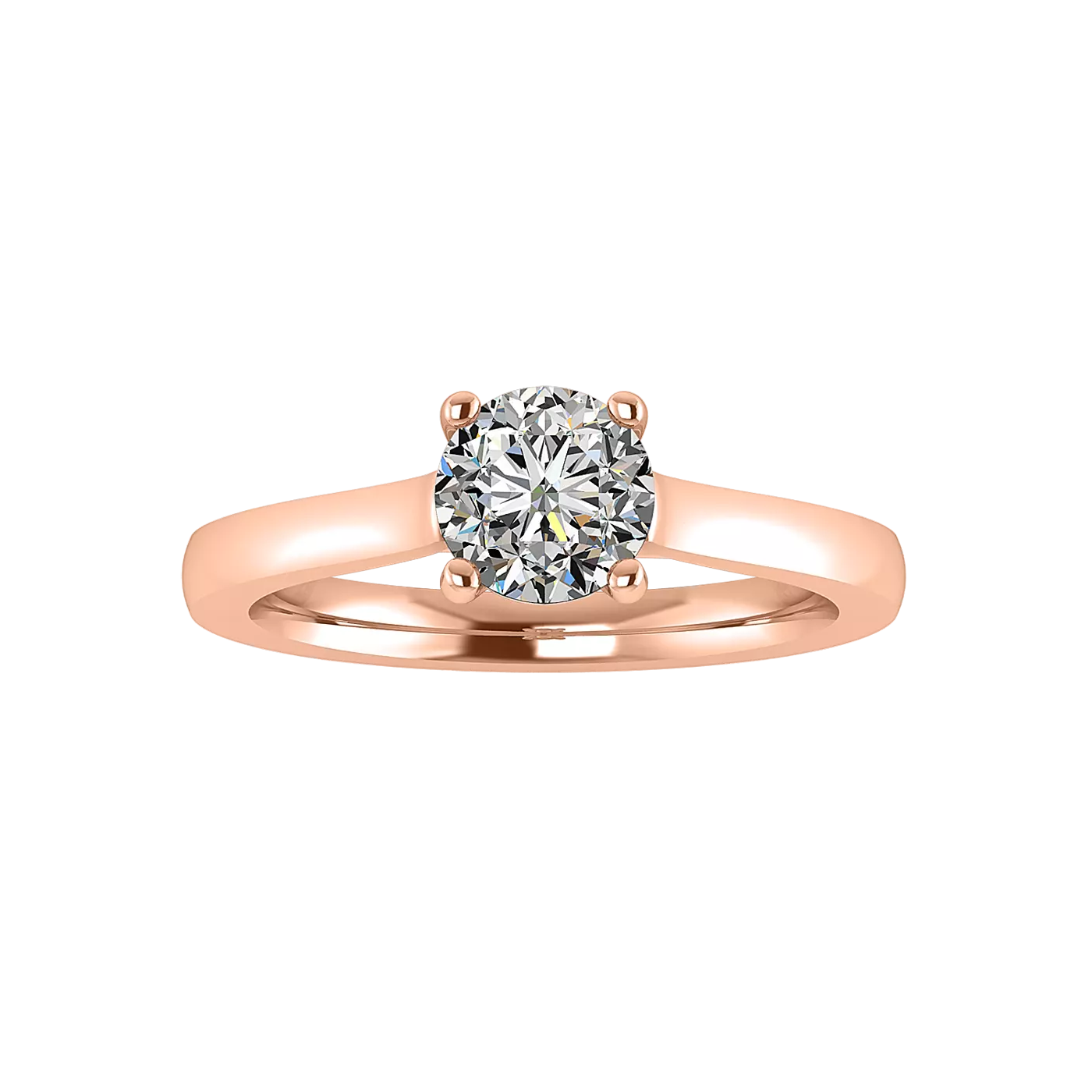 Pure Solitaire Focus 14K Rose Gold Engagement Ring