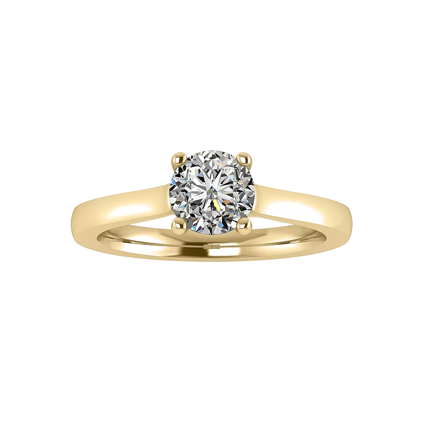 Pure Solitaire Focus 14K Yellow Gold Engagement Ring
