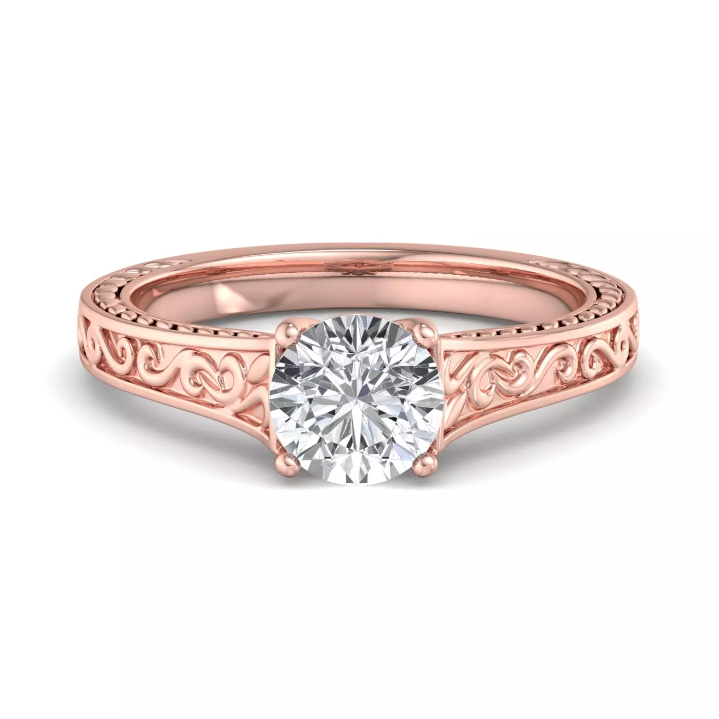 Classic Solitaire Focus 14K Rose Gold Engagement Ring