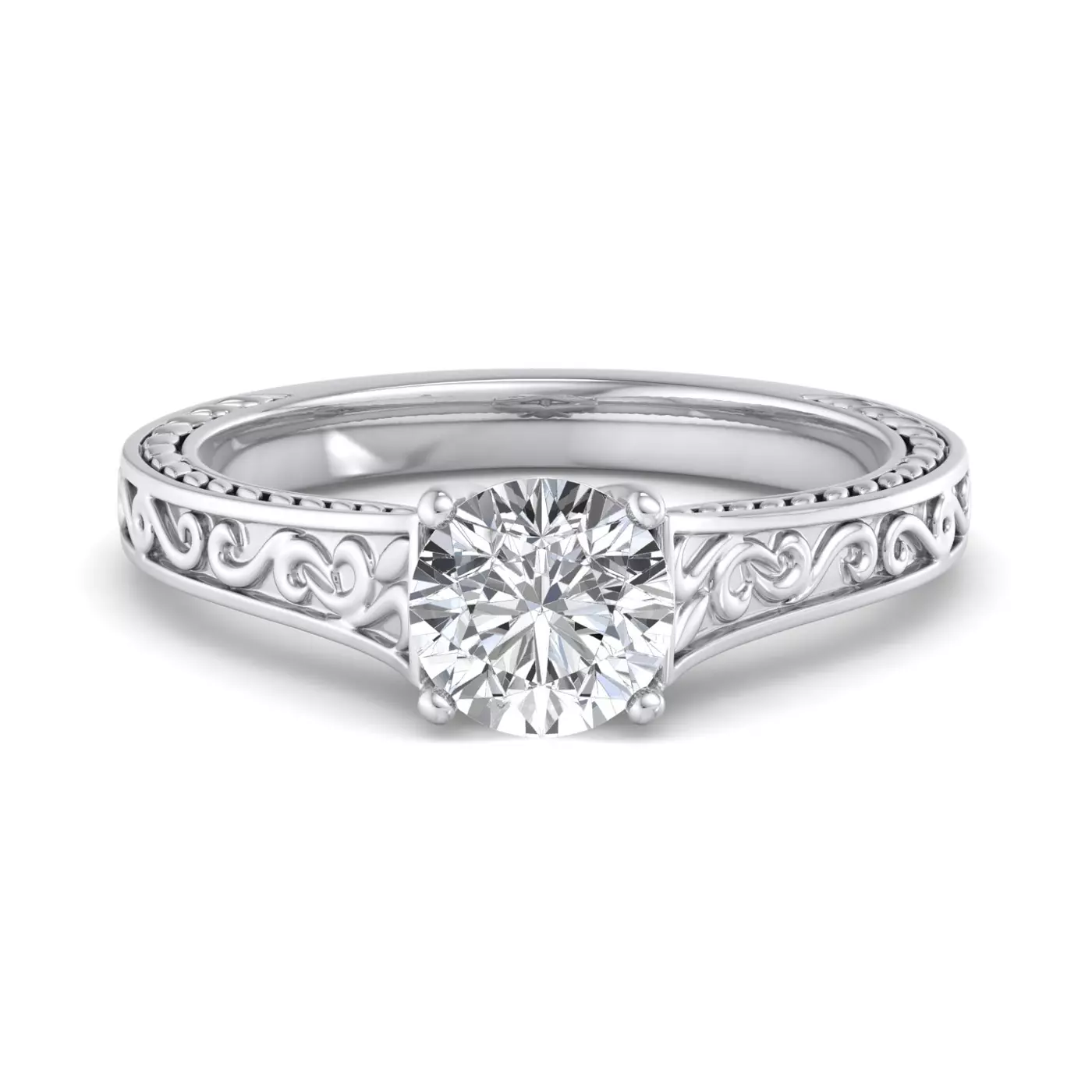 Classic Solitaire Focus 14K White Gold Engagement Ring