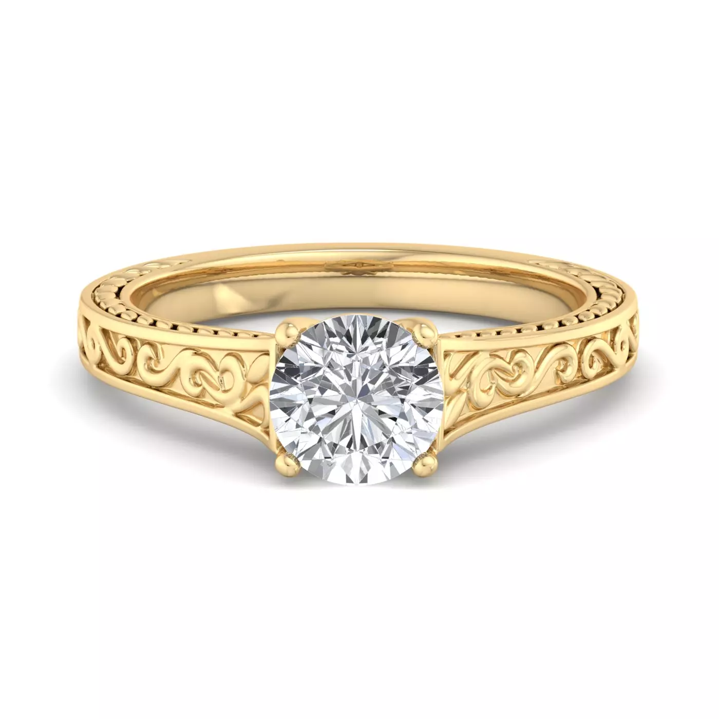 Classic Solitaire Focus 14K Yellow Gold Engagement Ring
