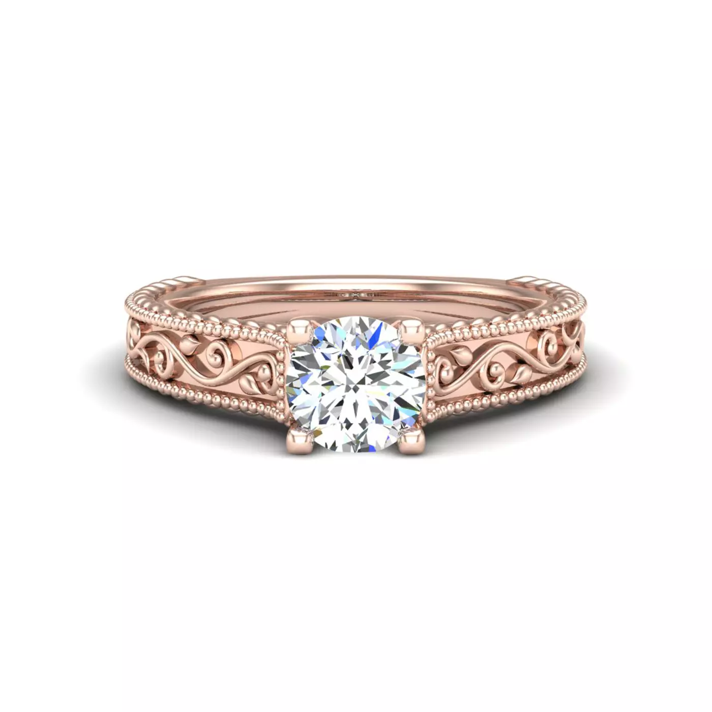 Classic Solitaire Focus 14K Rose Gold Engagement Ring