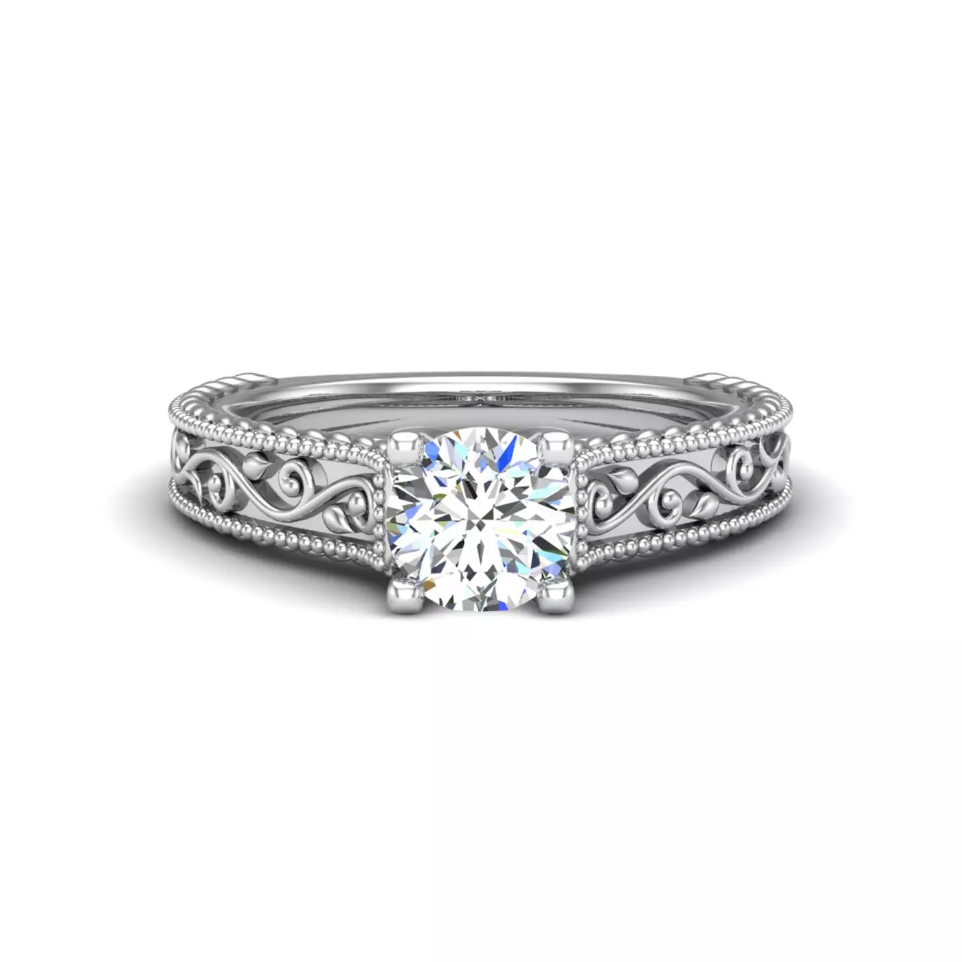 Classic Solitaire Focus 14K White Gold Engagement Ring