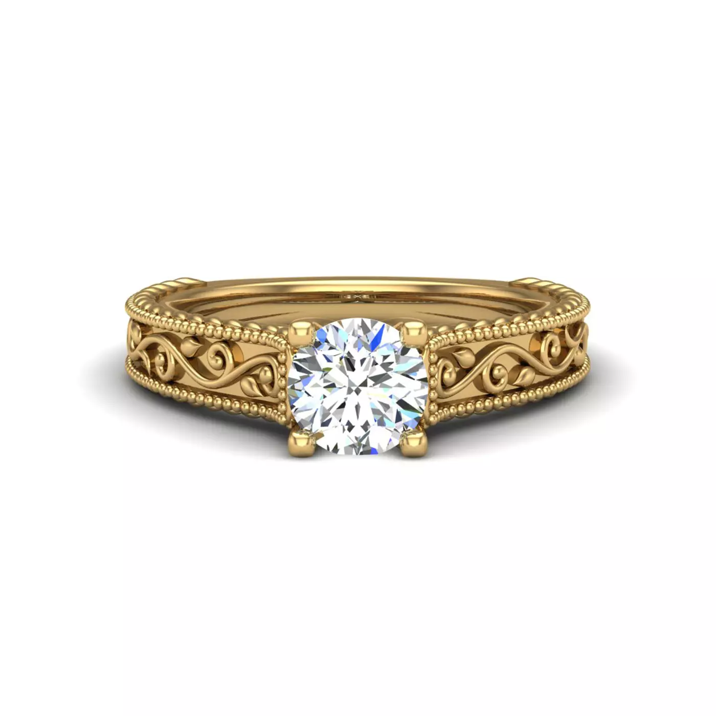 Classic Solitaire Focus 14K Yellow Gold Engagement Ring