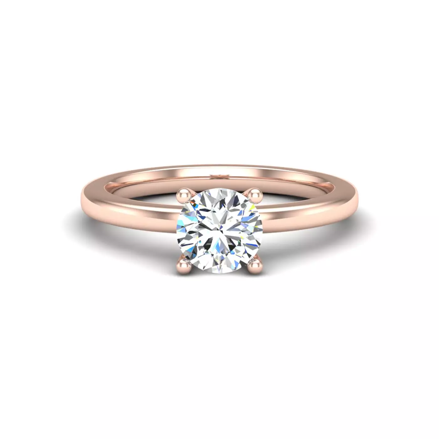 Classic Solitaire Focus 14K Rose Gold Engagement Ring