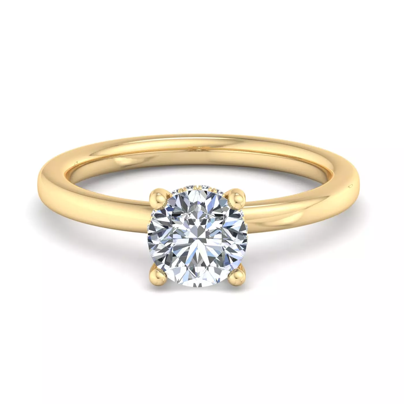 Concealed Halo Sparkle 14K Yellow Gold Engagement Ring