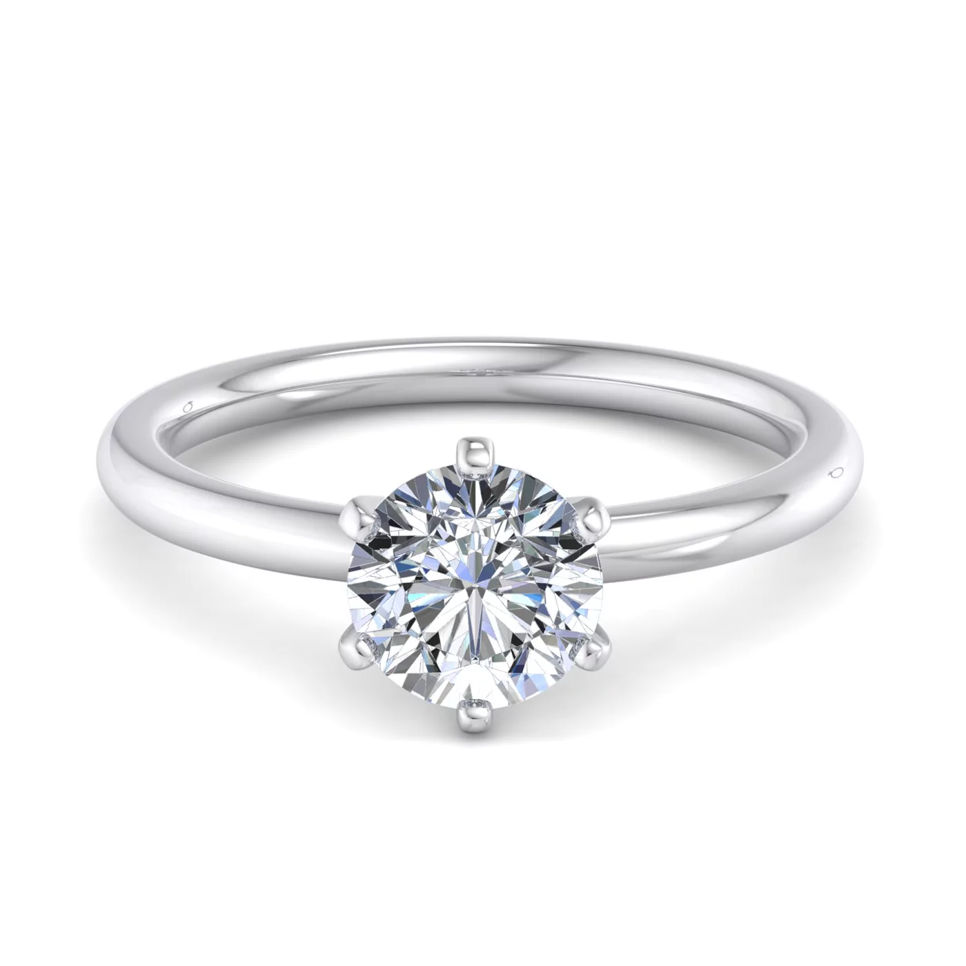 Classic Solitaire 18K White Gold Engagement Ring