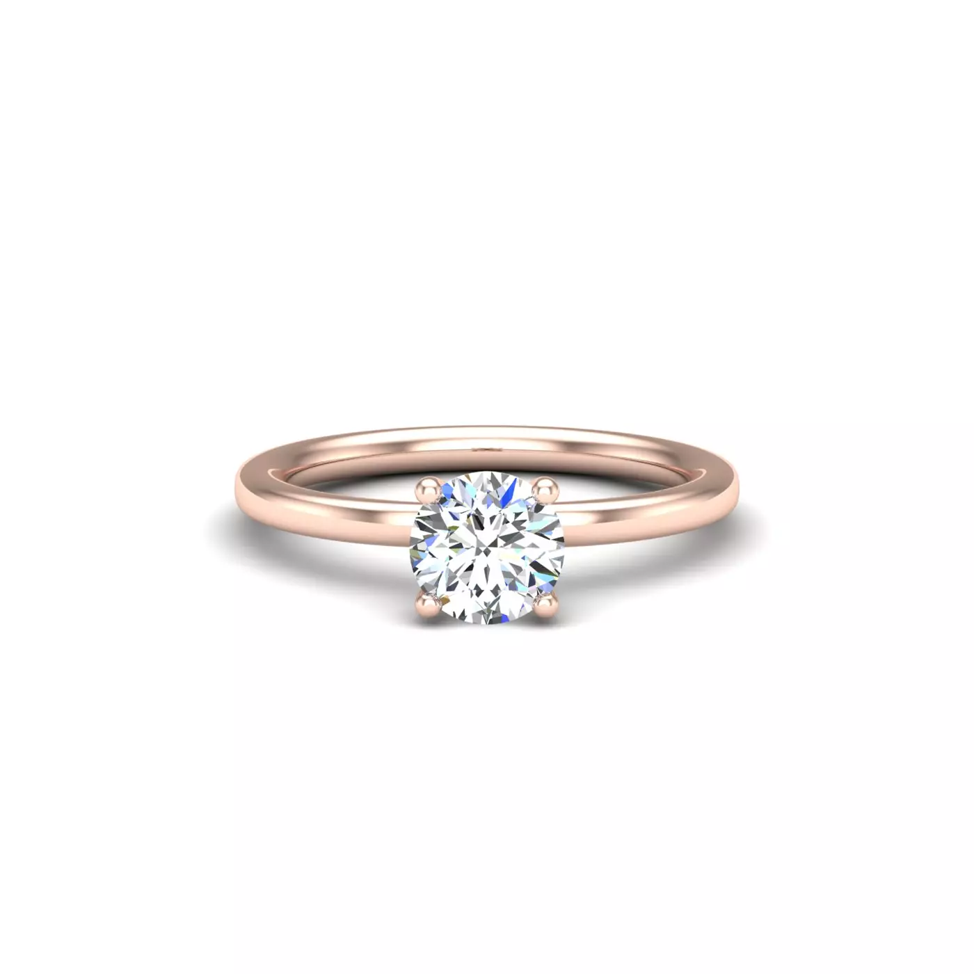Hidden Halo Collar 14K Rose Gold Engagement Ring