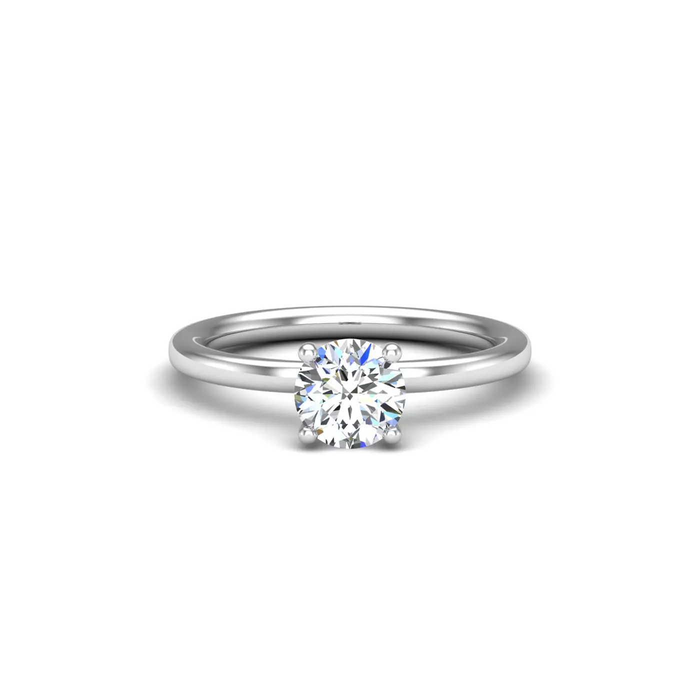 Hidden Halo Collar Platinum Engagement Ring