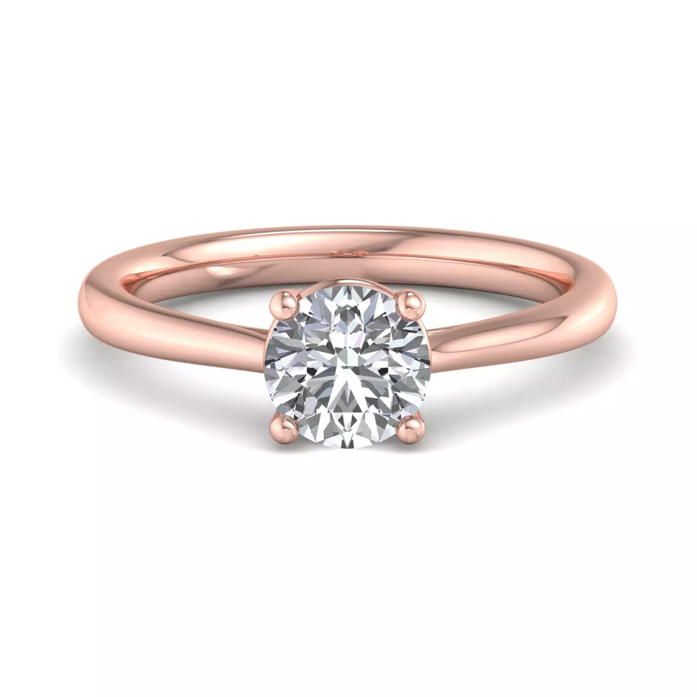 Classic Solitaire Focus 14K Rose Gold Engagement Ring