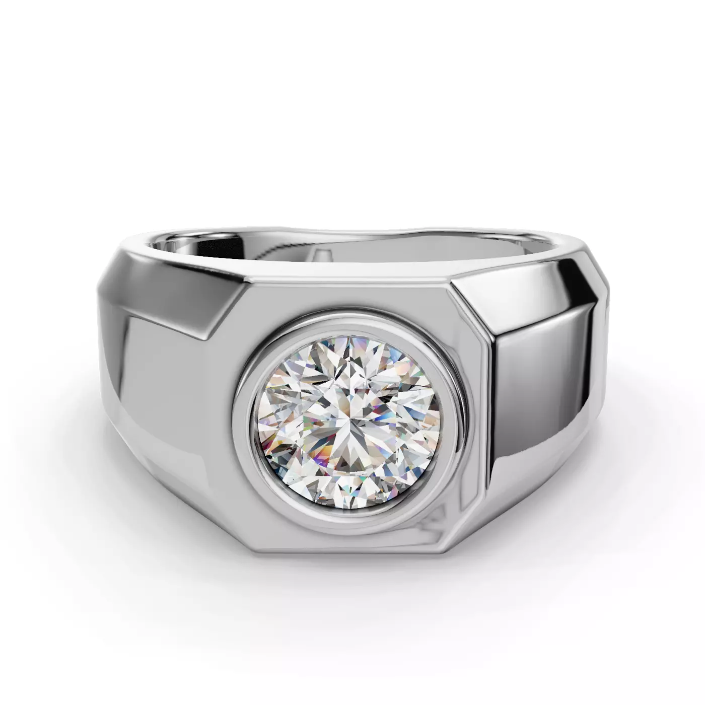 Classic Solitaire Focus 14K White Gold Engagement Ring