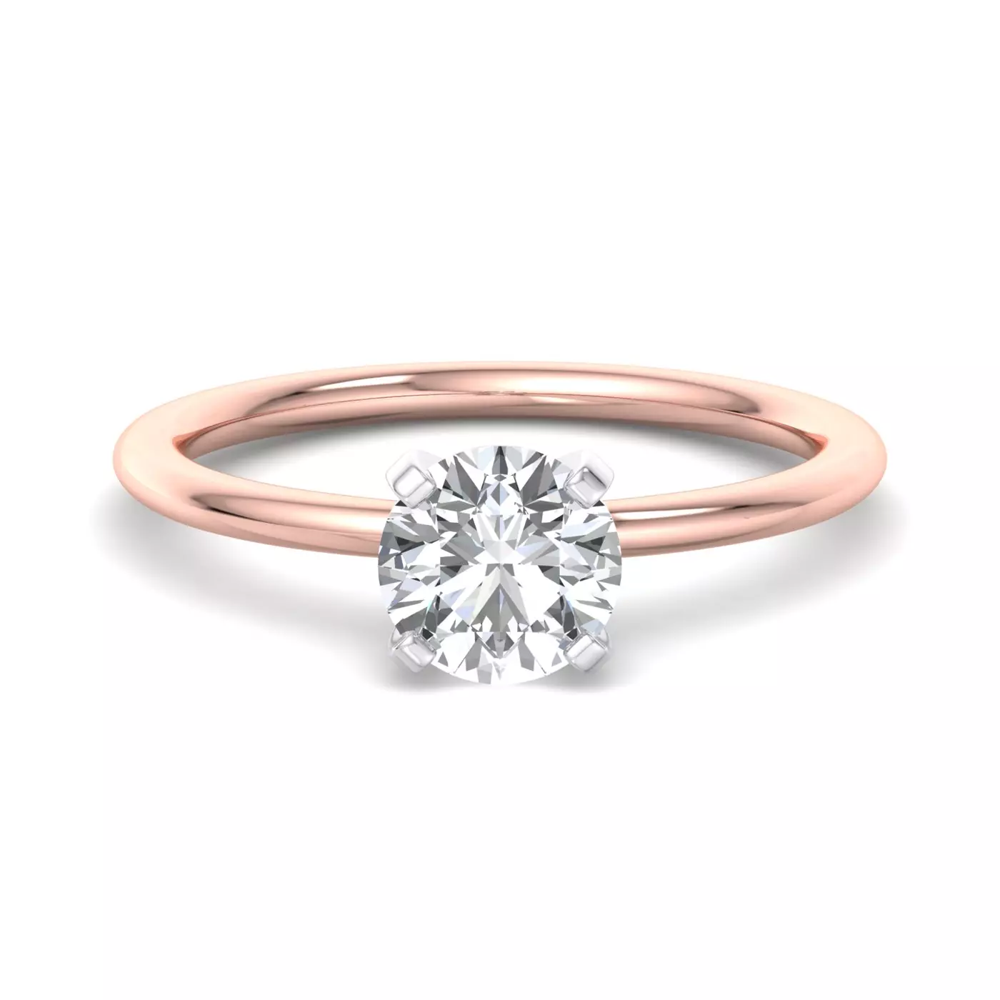 Pure Solitaire Focus 14K Rose Gold Engagement Ring
