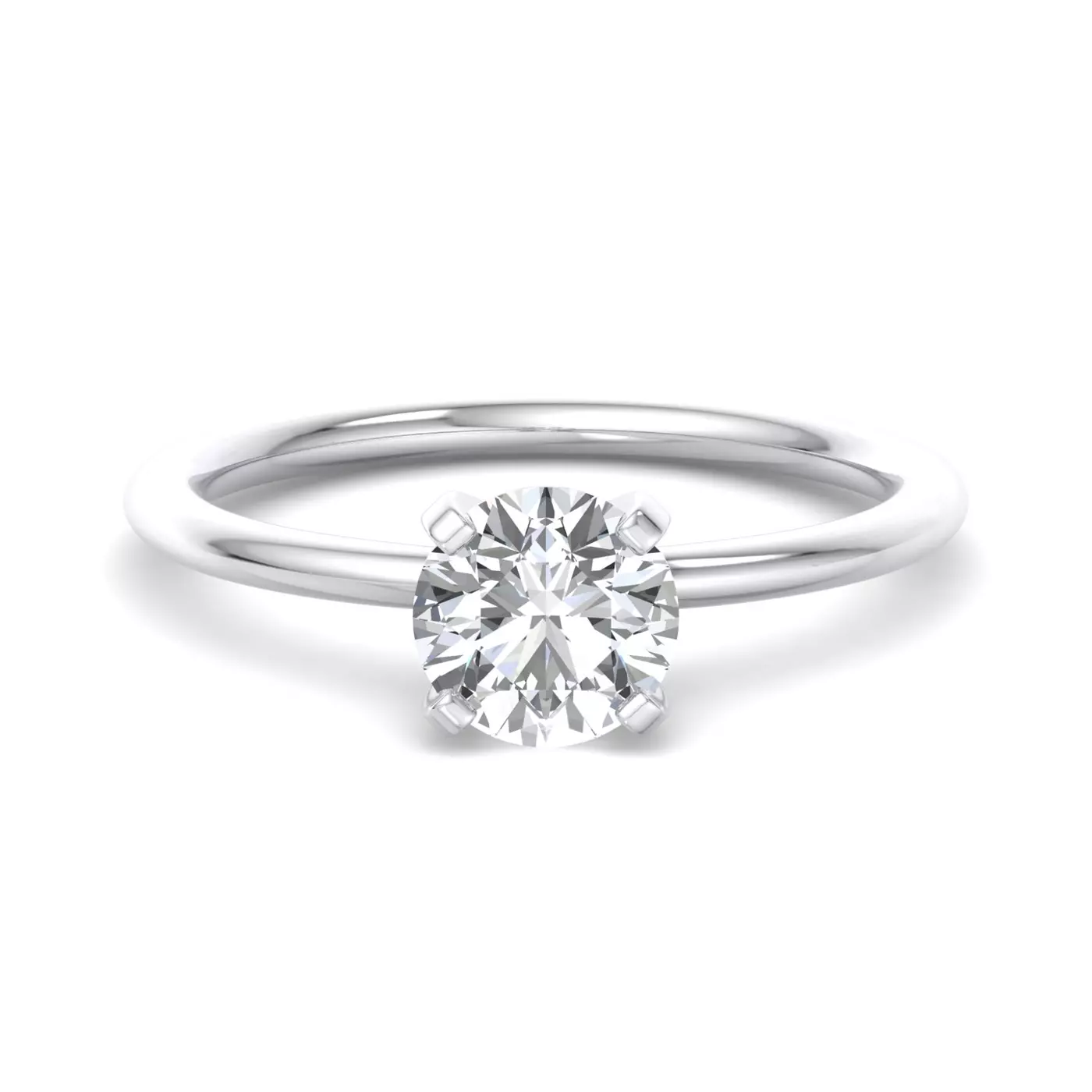 Pure Solitaire Focus 18K White Gold Engagement Ring