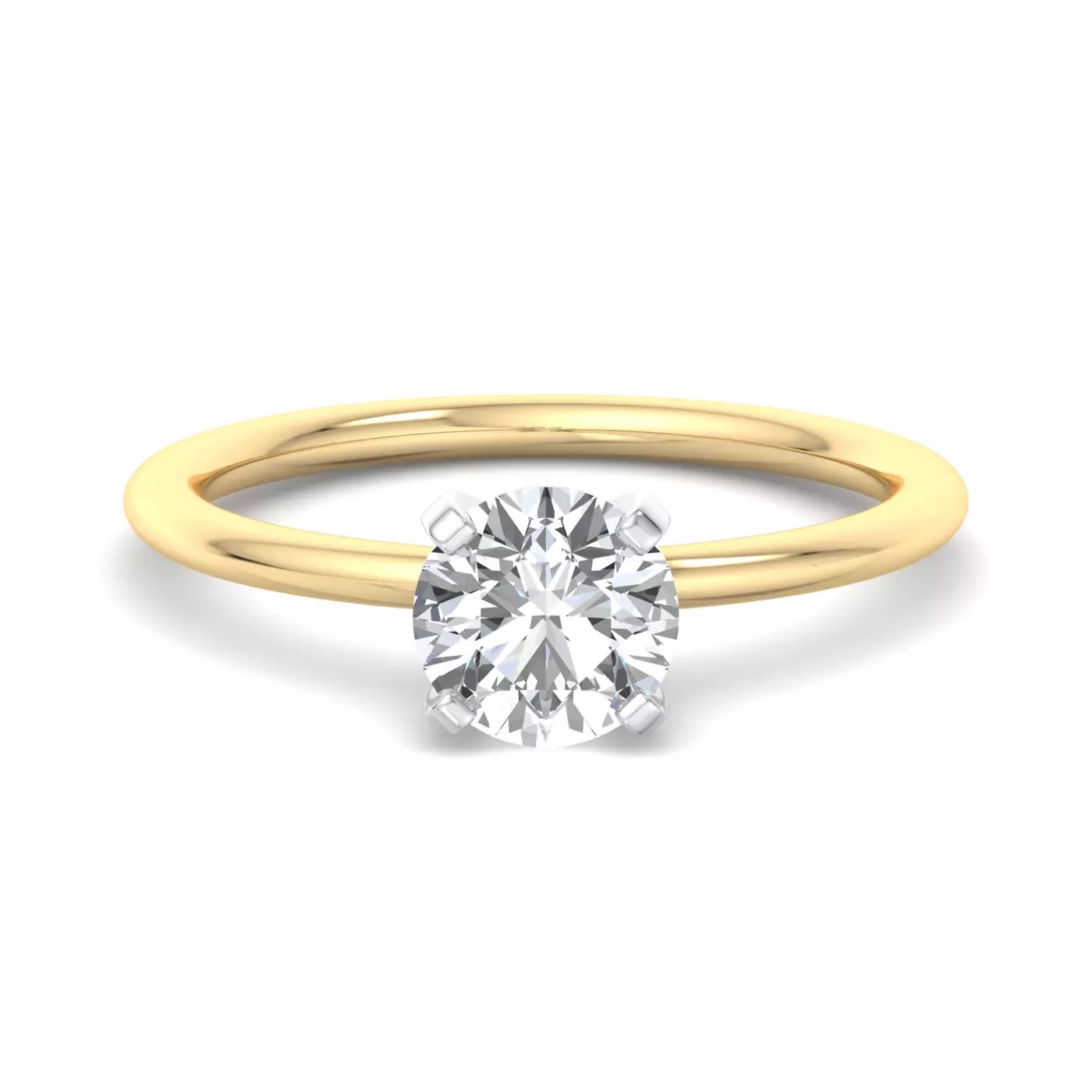 Pure Solitaire Focus 18K Yellow Gold Engagement Ring