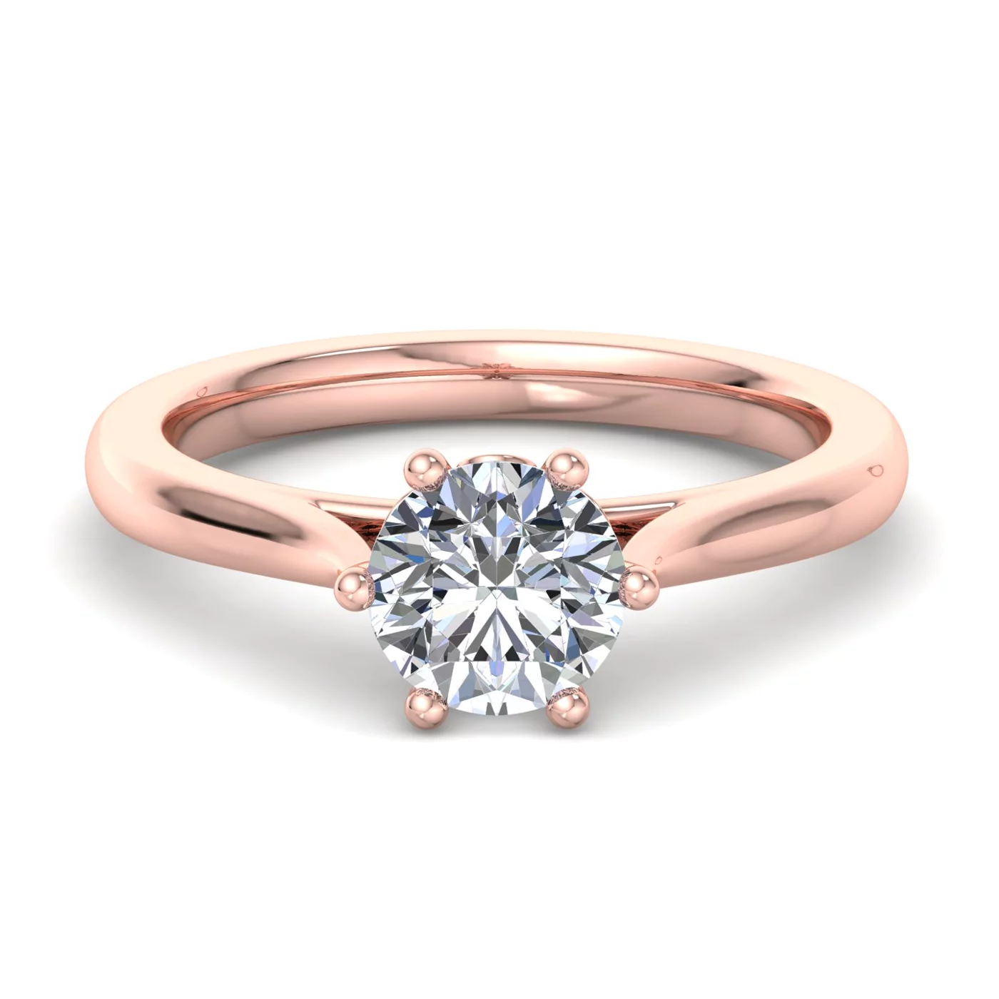 Cathedral Silhouette 14K Rose Gold Engagement Ring
