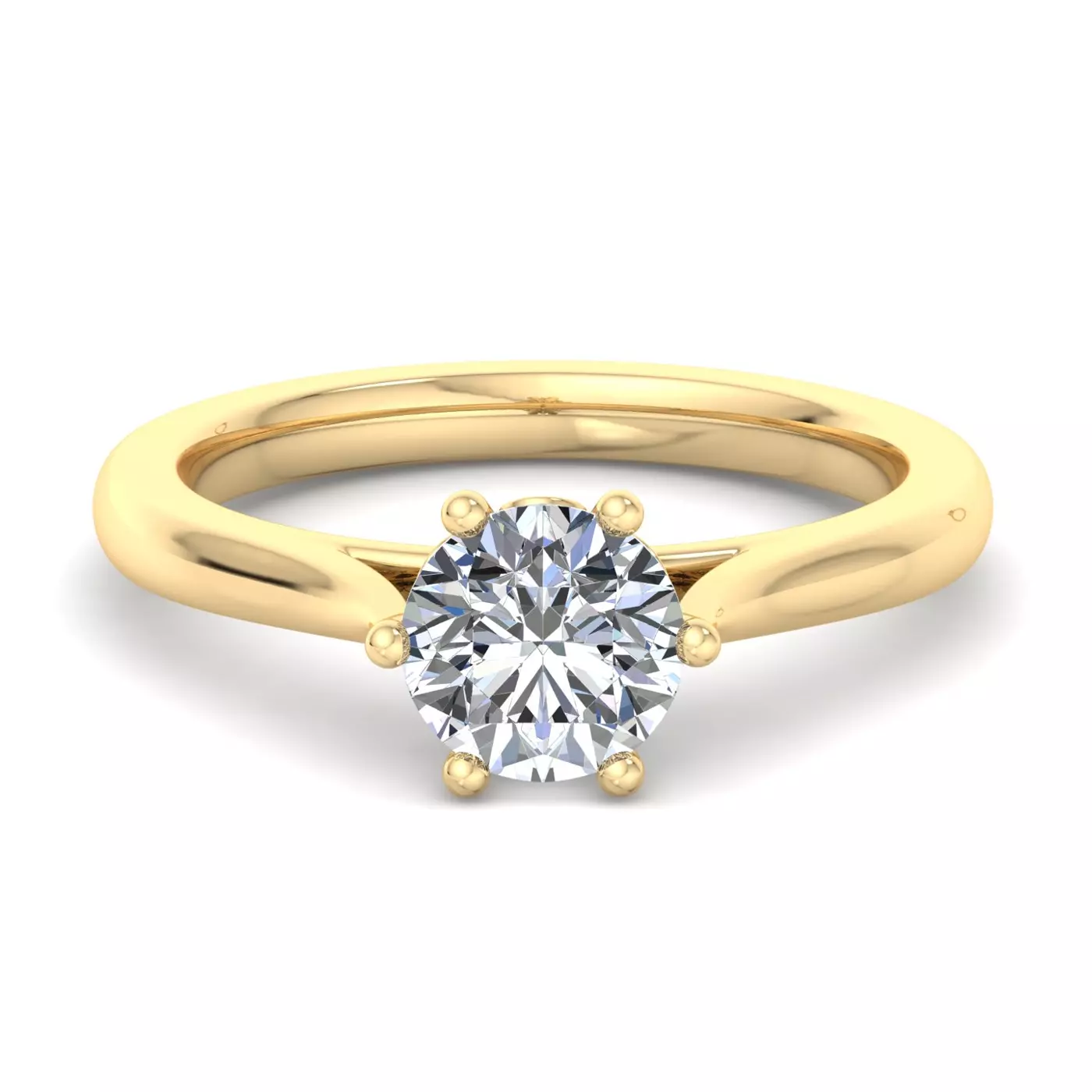 Cathedral Silhouette 14K Yellow Gold Engagement Ring