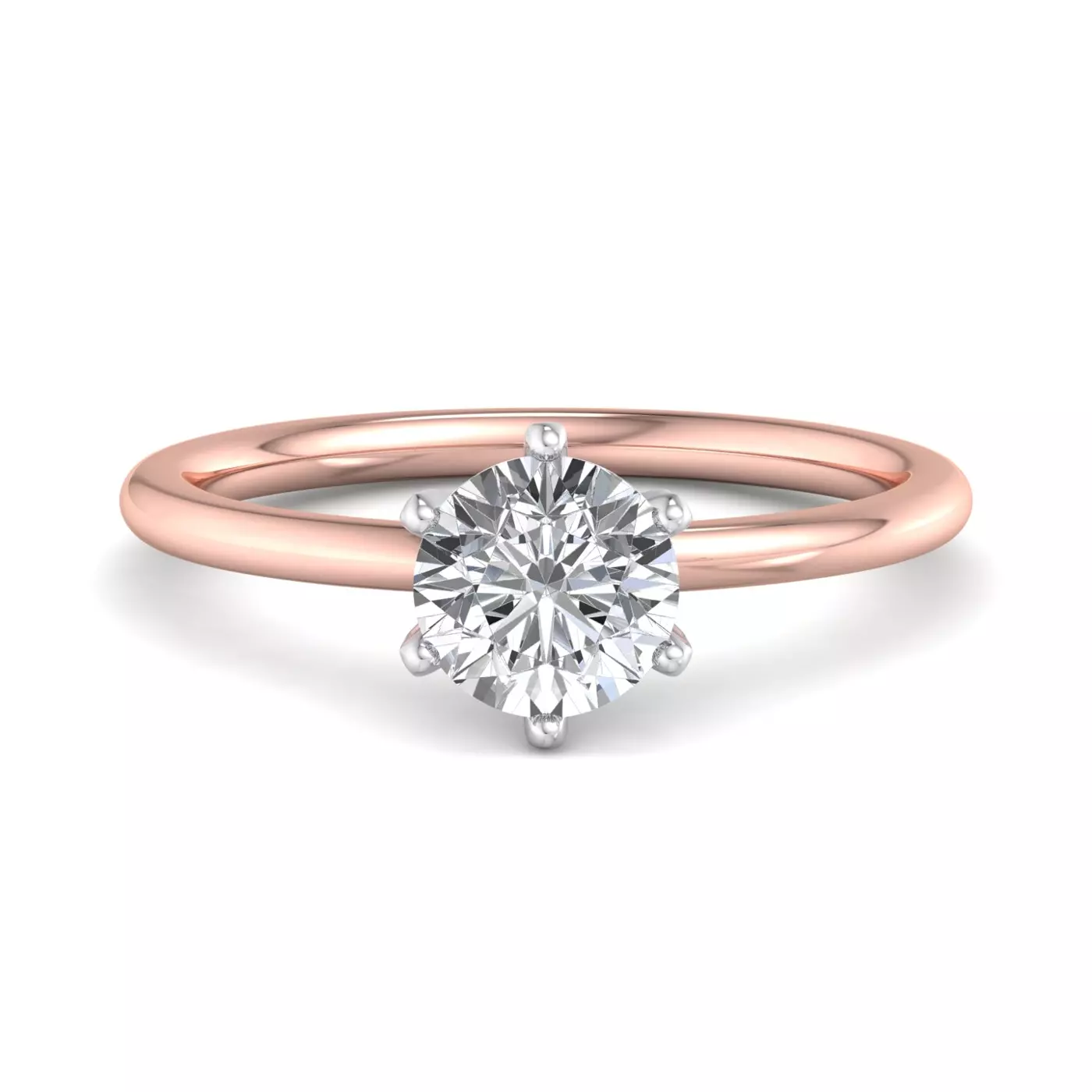 Pure Solitaire Focus 14K Rose Gold Engagement Ring