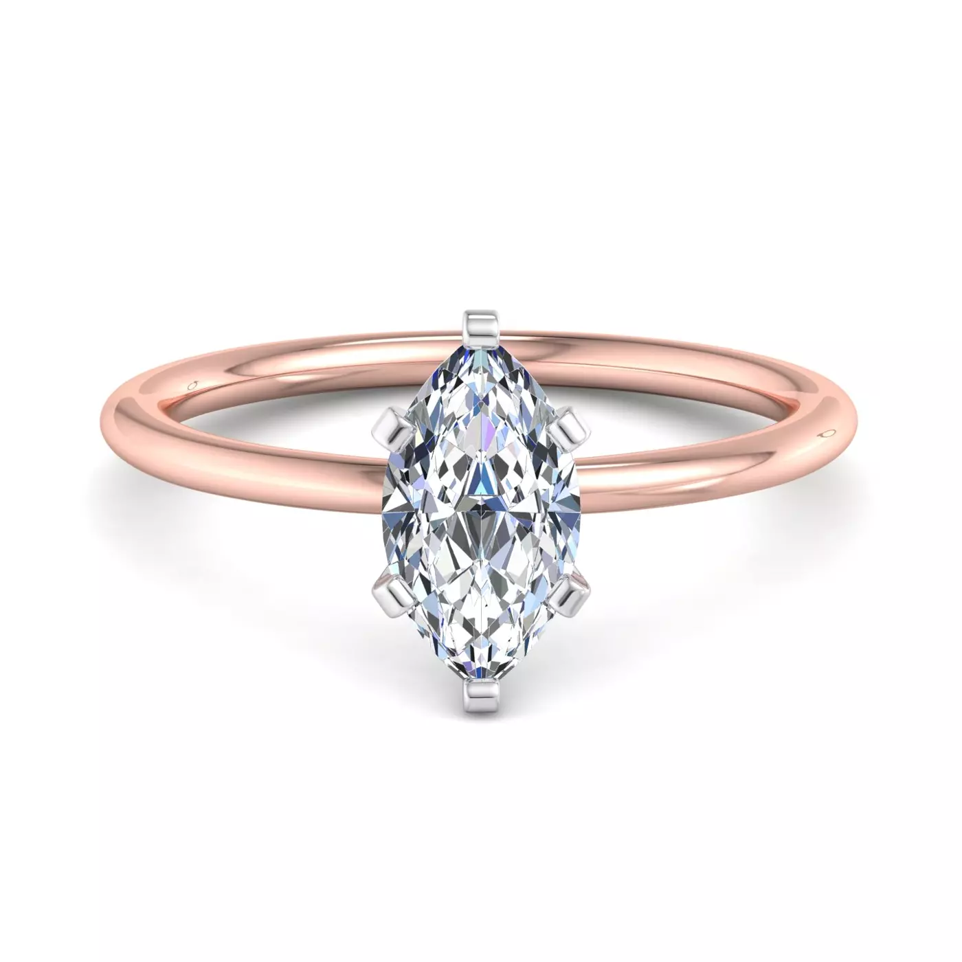 Pure Solitaire Focus 14K Rose Gold Engagement Ring