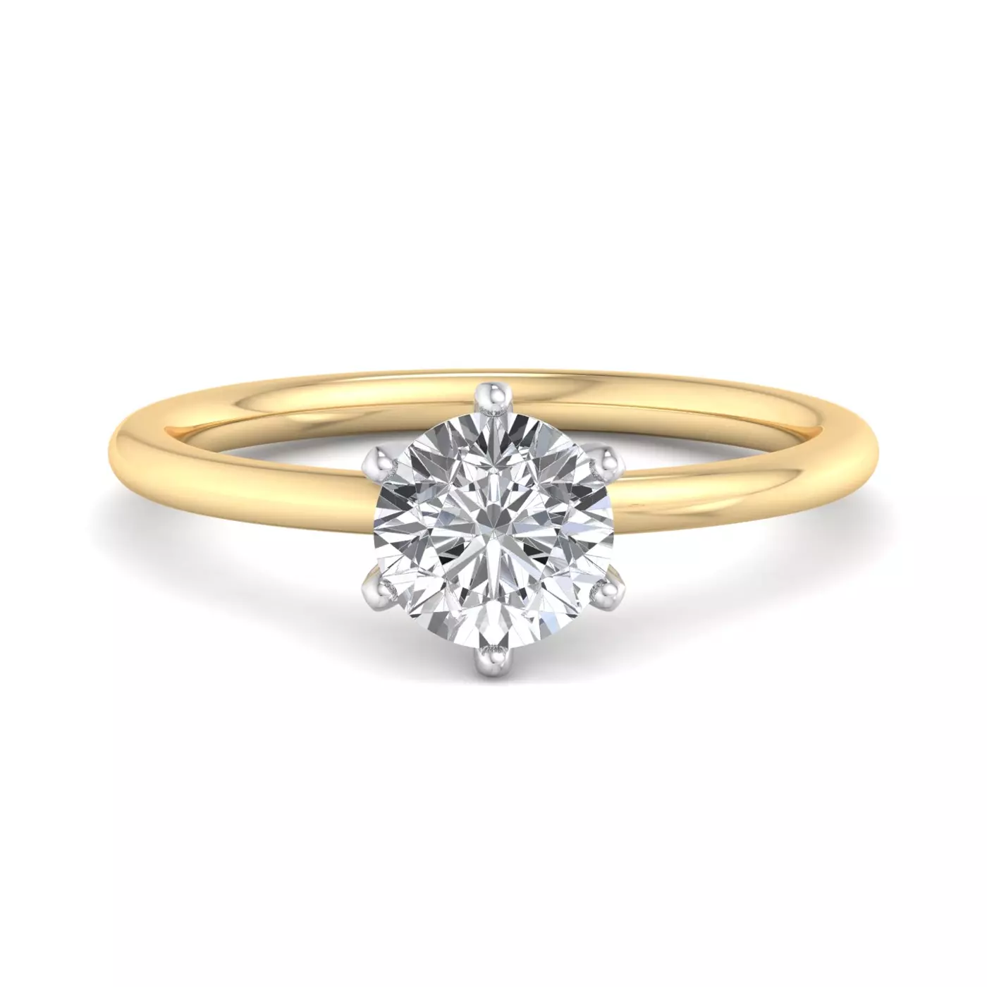 Pure Solitaire Focus 14K Yellow Gold Engagement Ring