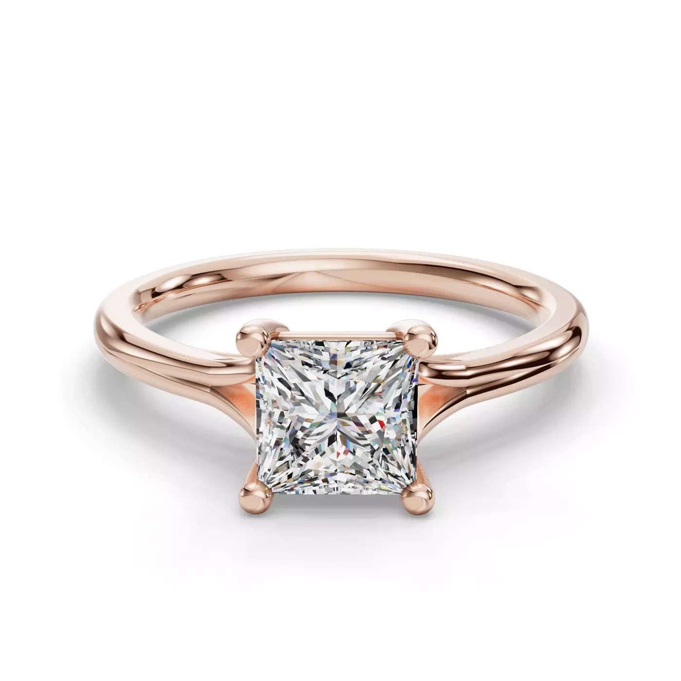 Split Shank 14K Rose Gold Engagement Ring