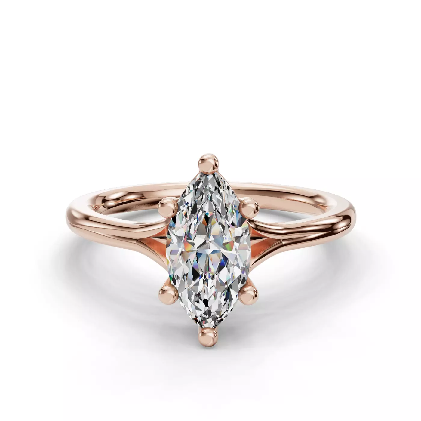 Split Shank 14K Rose Gold Engagement Ring