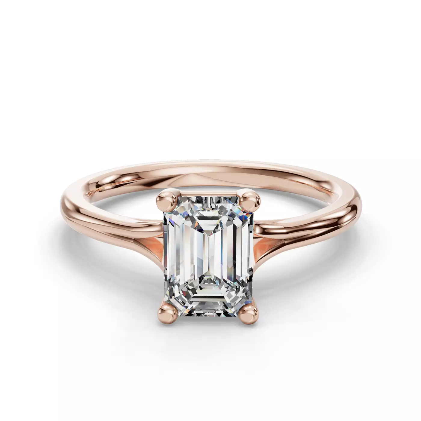 Split Shank 14K Rose Gold Engagement Ring