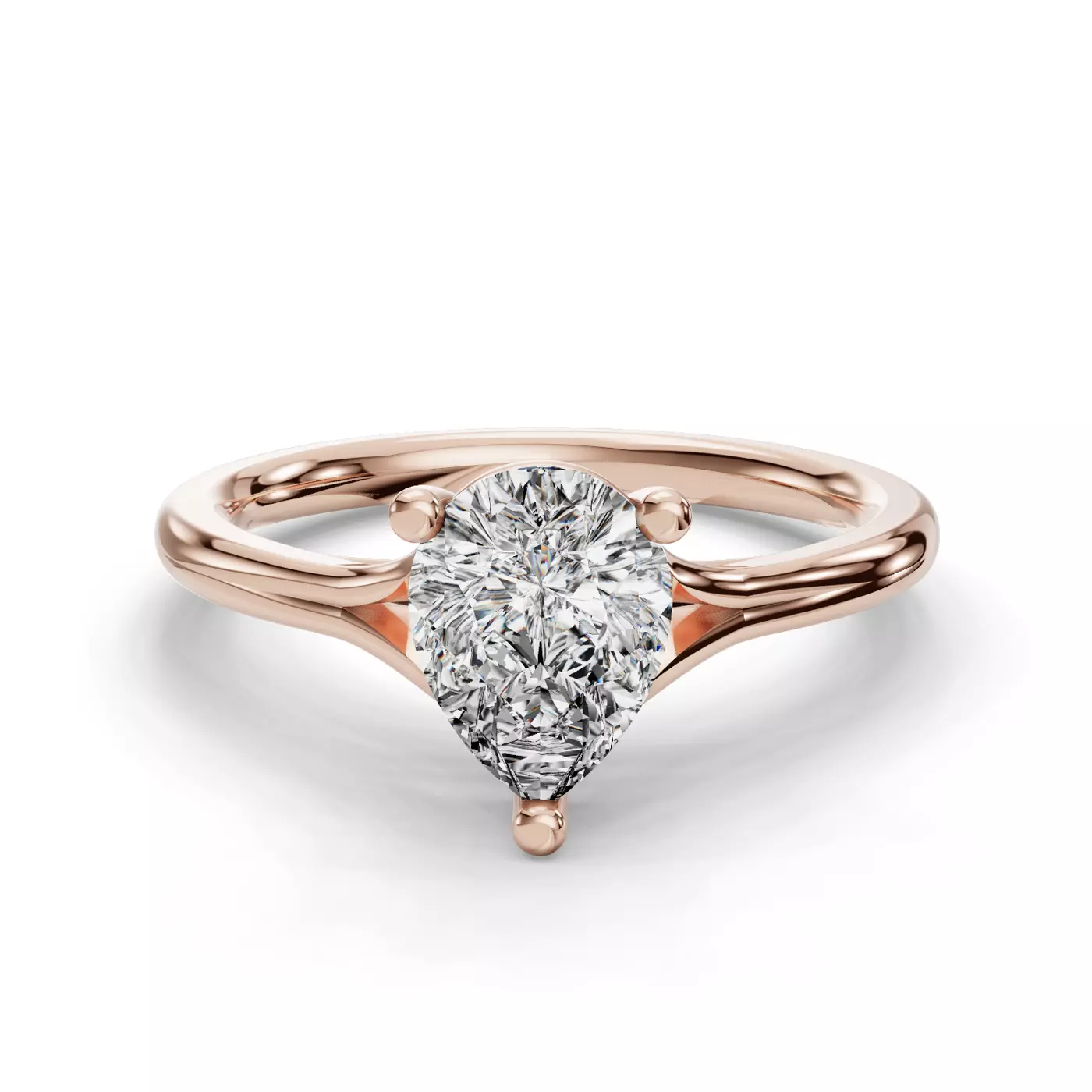 Split Shank 14K Rose Gold Engagement Ring