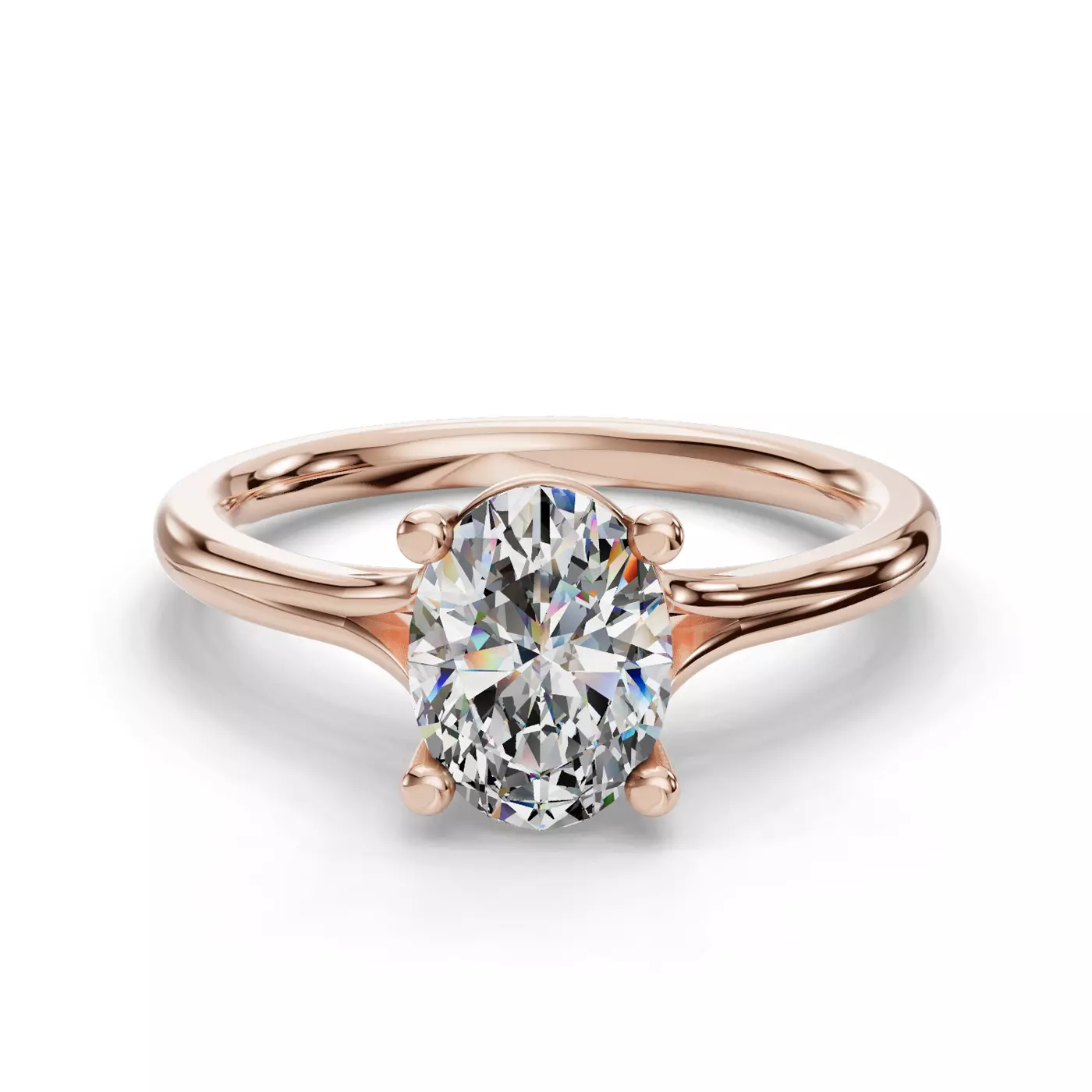 Split Shank 14K Rose Gold Engagement Ring