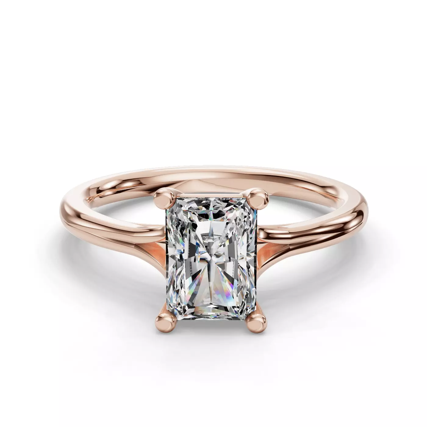 Split Shank 14K Rose Gold Engagement Ring