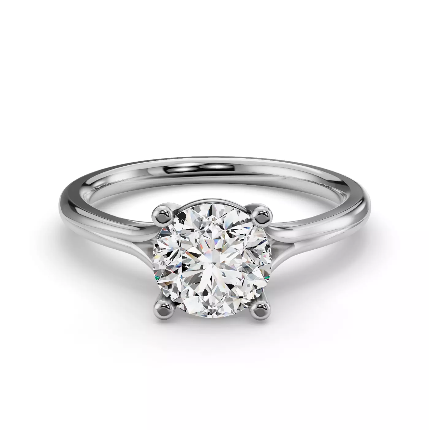 Split Shank 14K White Gold Engagement Ring