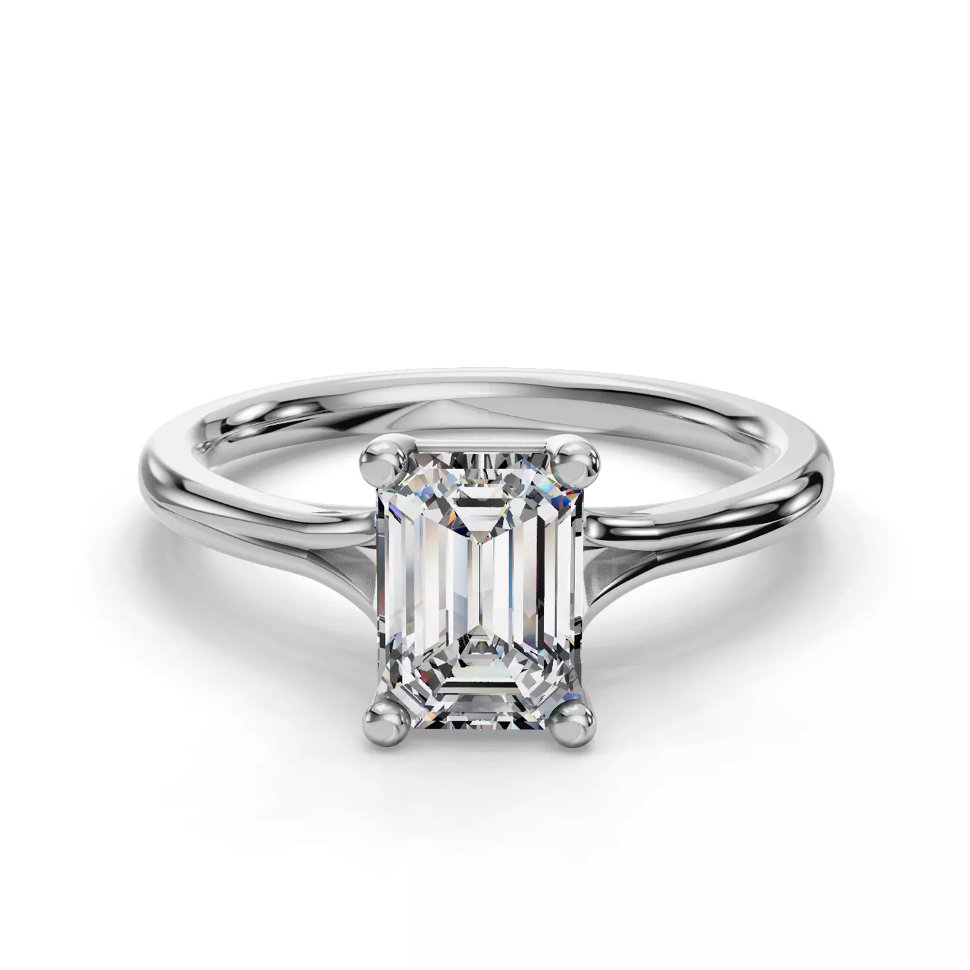 Split Shank 14K White Gold Engagement Ring