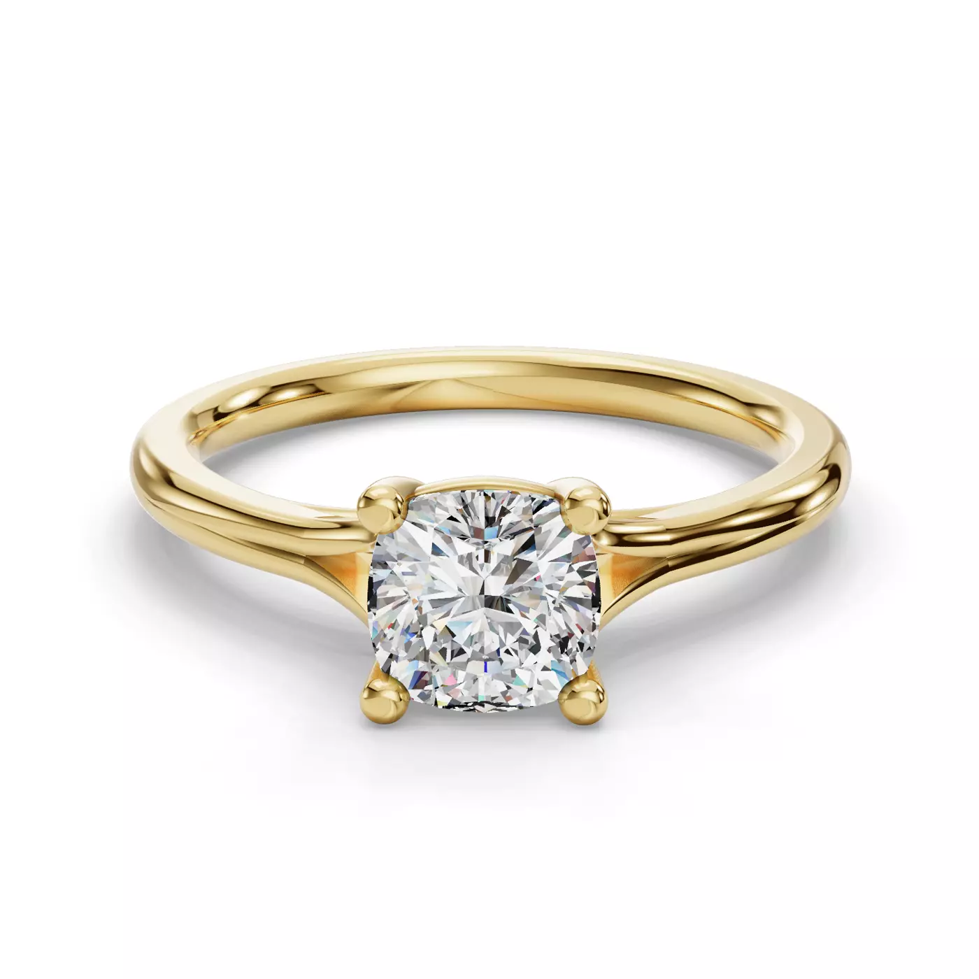 Split Shank 14K Yellow Gold Engagement Ring