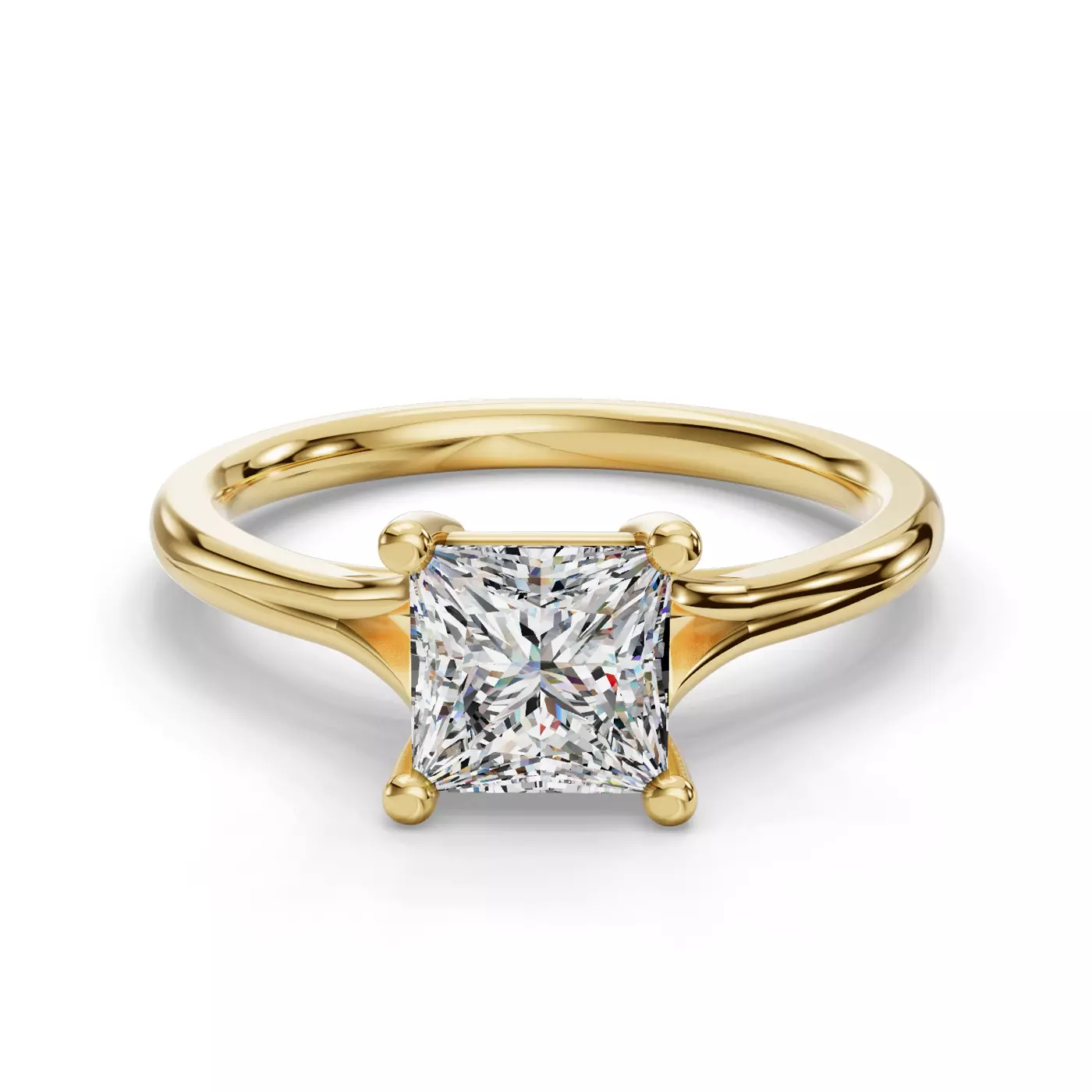 Split Shank 14K Yellow Gold Engagement Ring