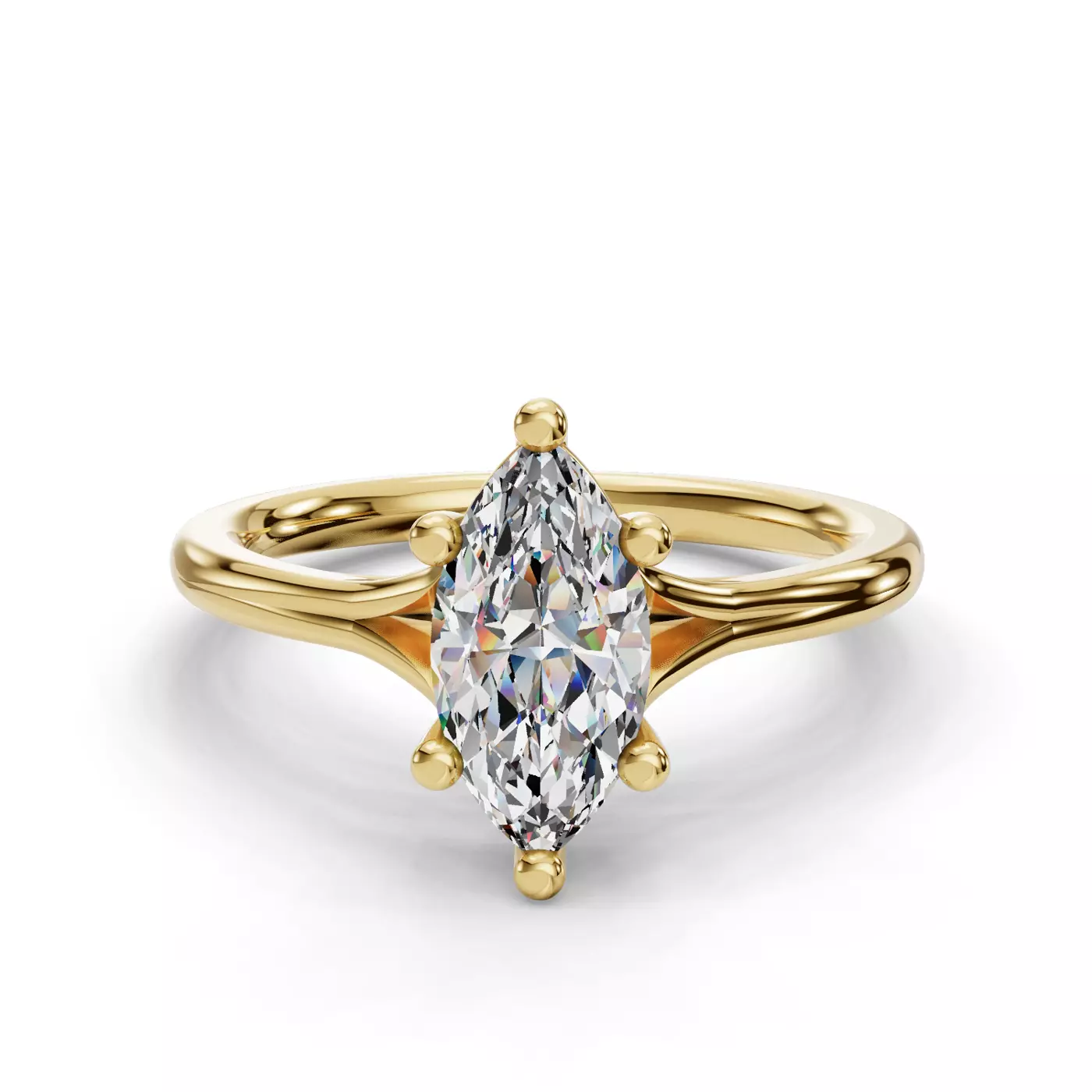 Split Shank 14K Yellow Gold Engagement Ring