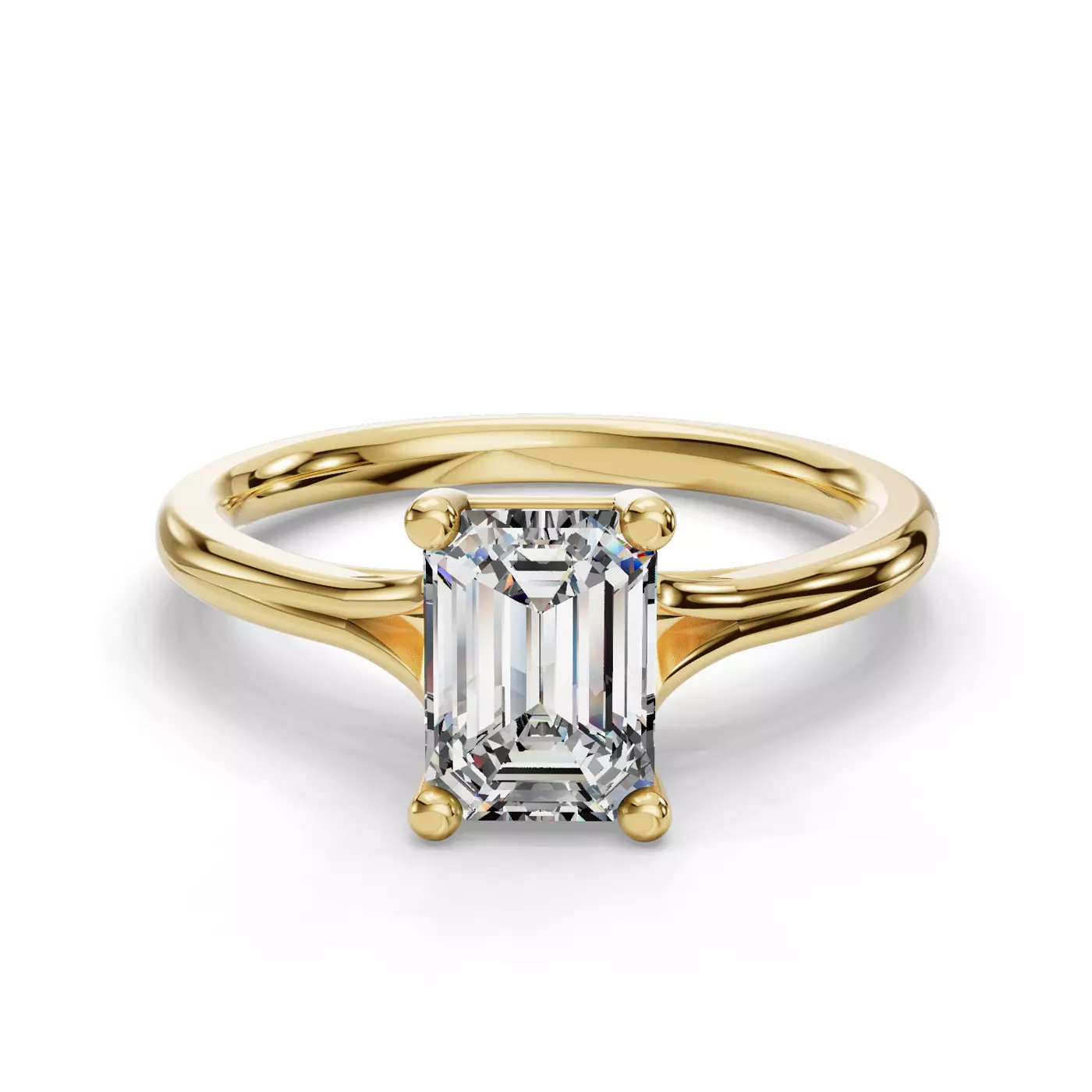 Split Shank 14K Yellow Gold Engagement Ring