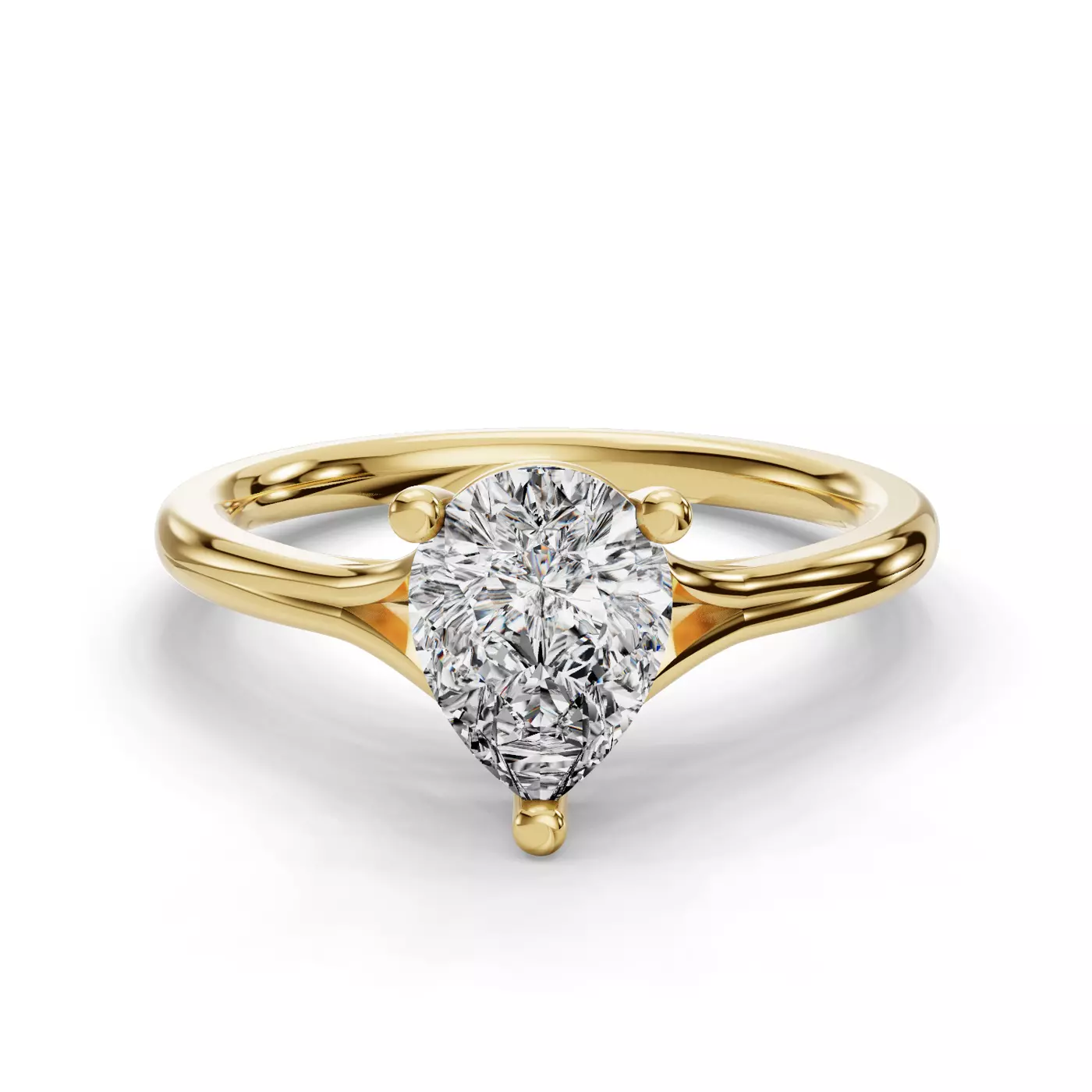 Split Shank 14K Yellow Gold Engagement Ring