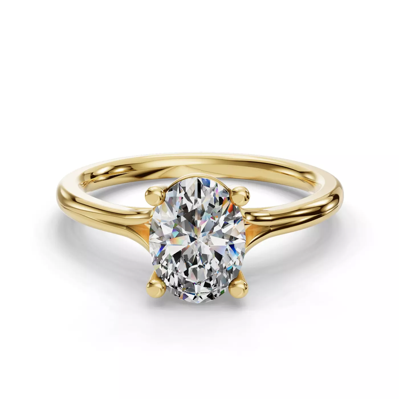 Split Shank 14K Yellow Gold Engagement Ring