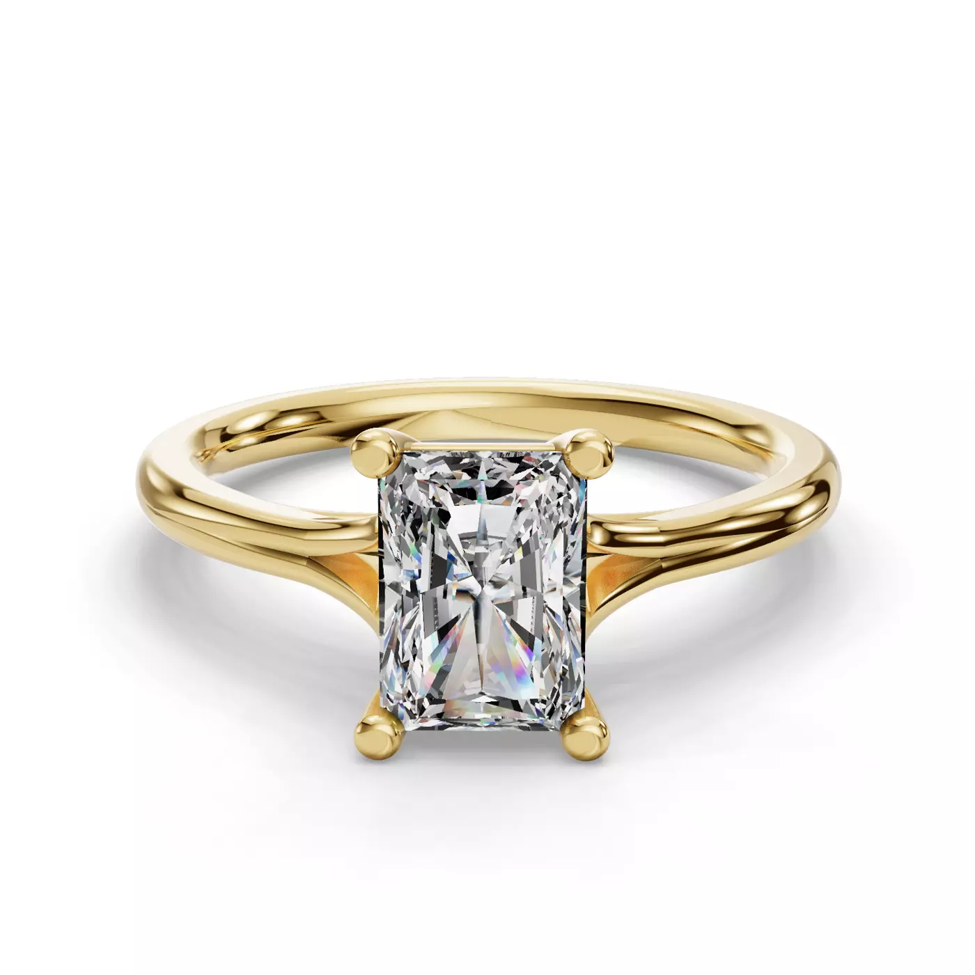 Split Shank 14K Yellow Gold Engagement Ring