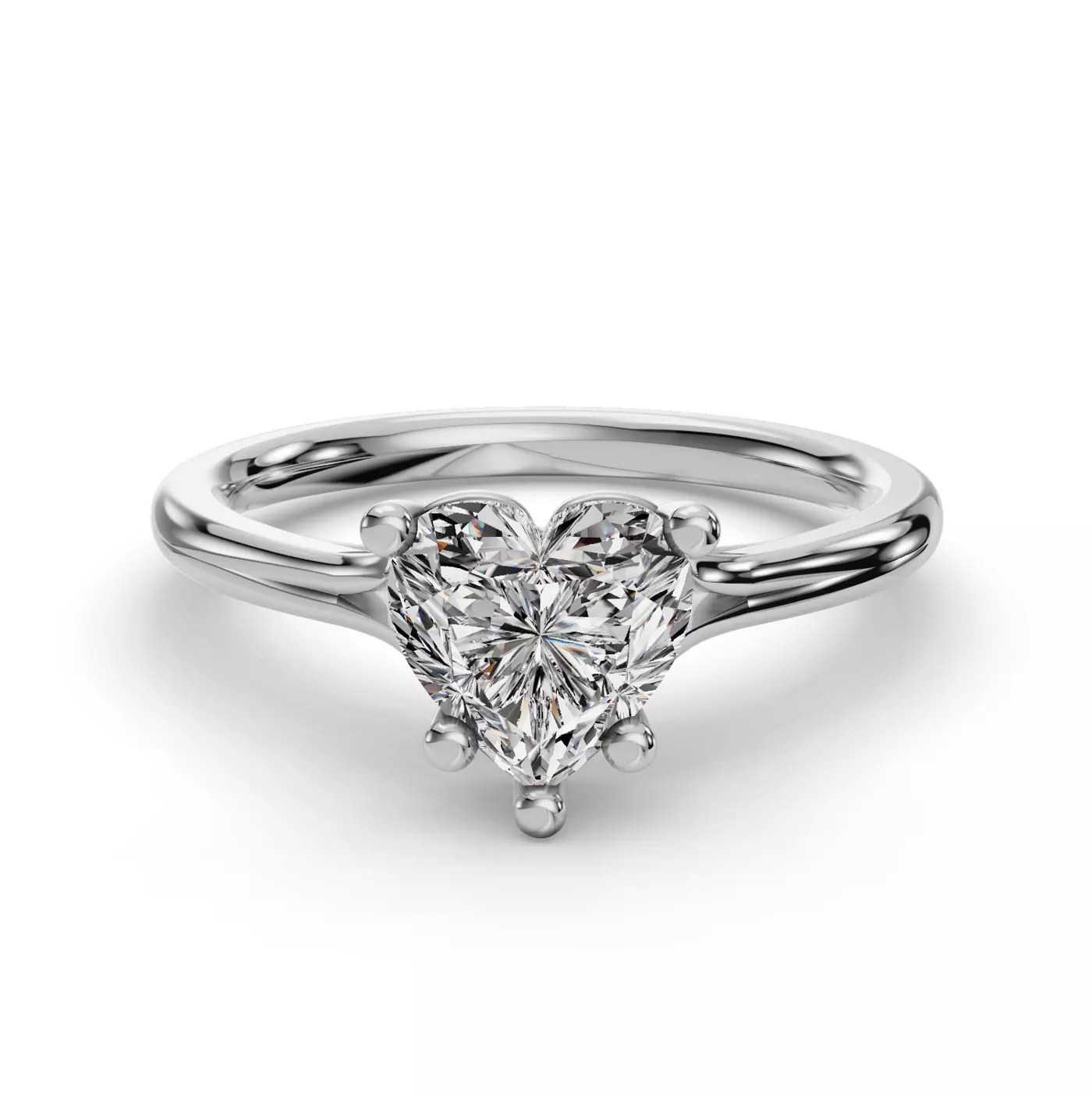 Split Shank 18K White Gold Engagement Ring