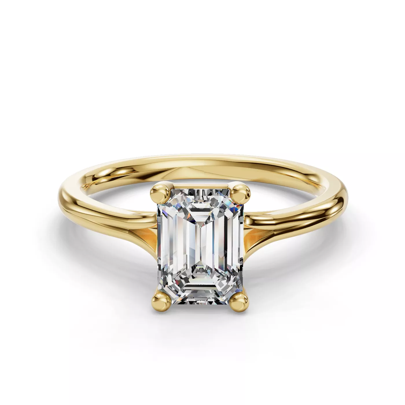 Split Shank 18K Yellow Gold Engagement Ring
