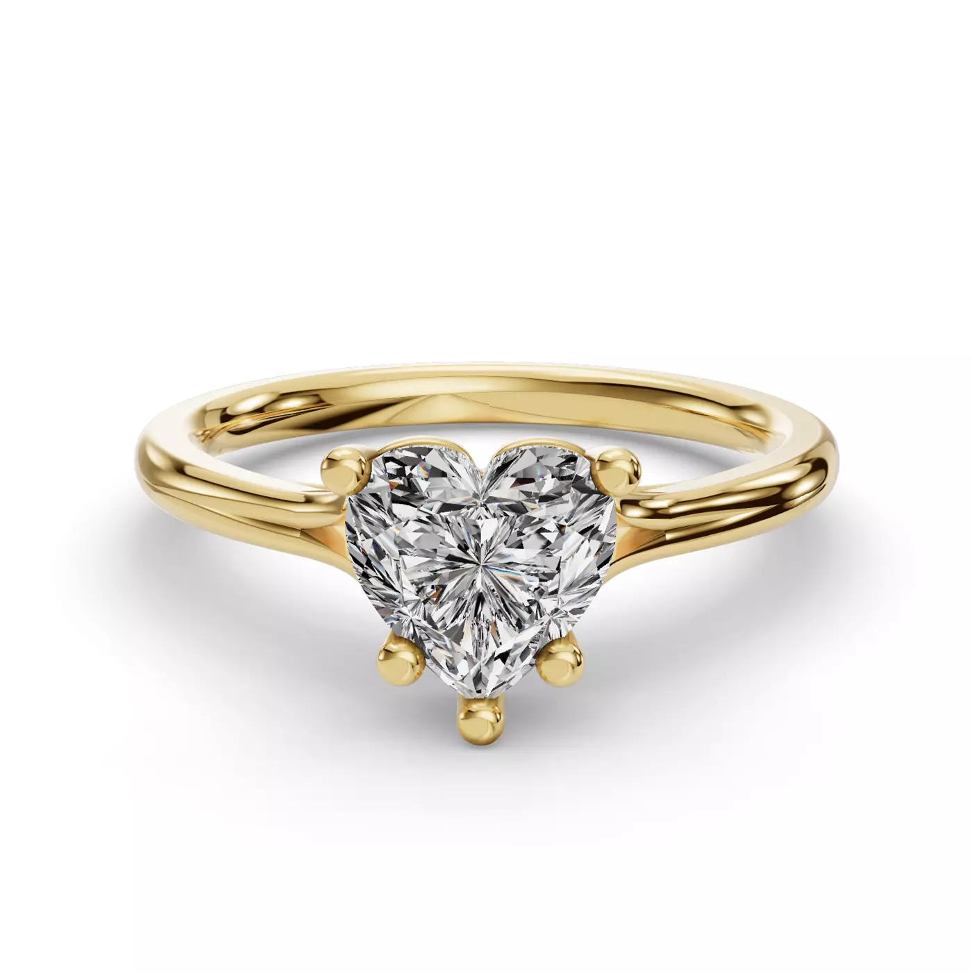 Split Shank 18K Yellow Gold Engagement Ring