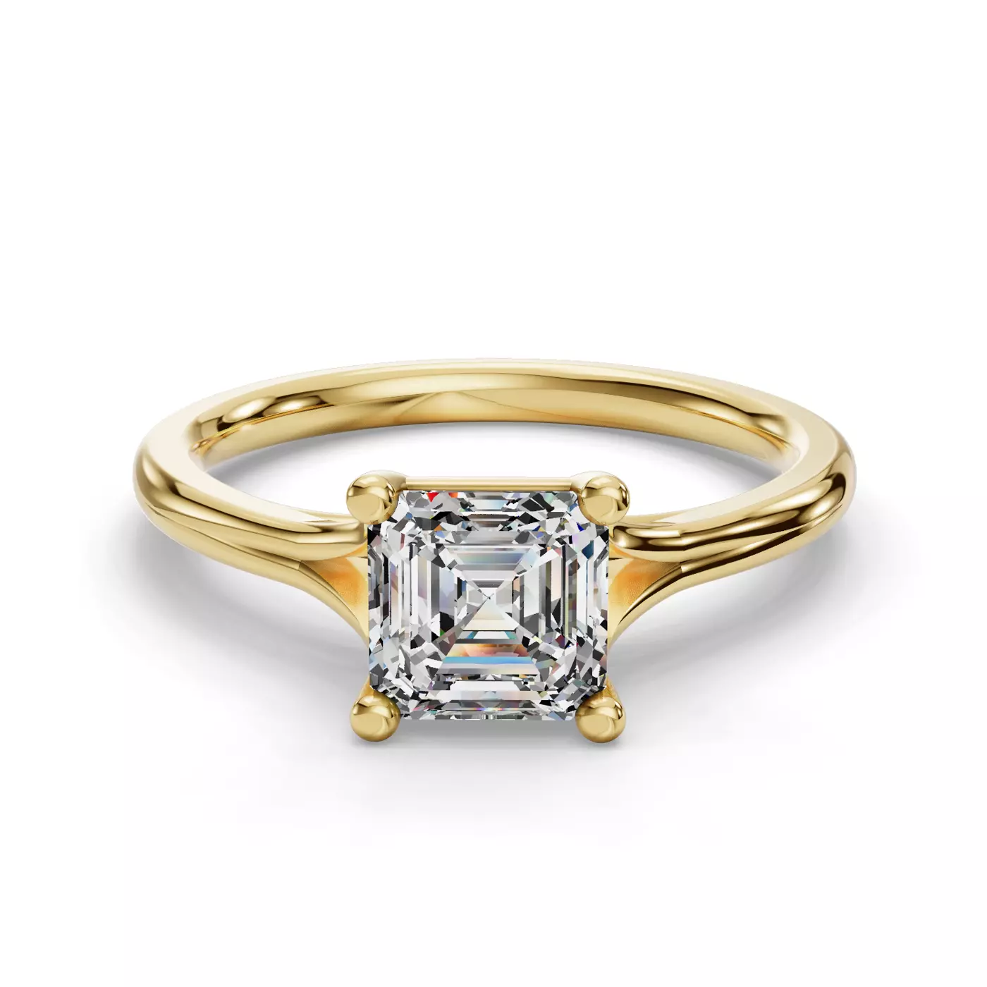Split Shank 18K Yellow Gold Engagement Ring