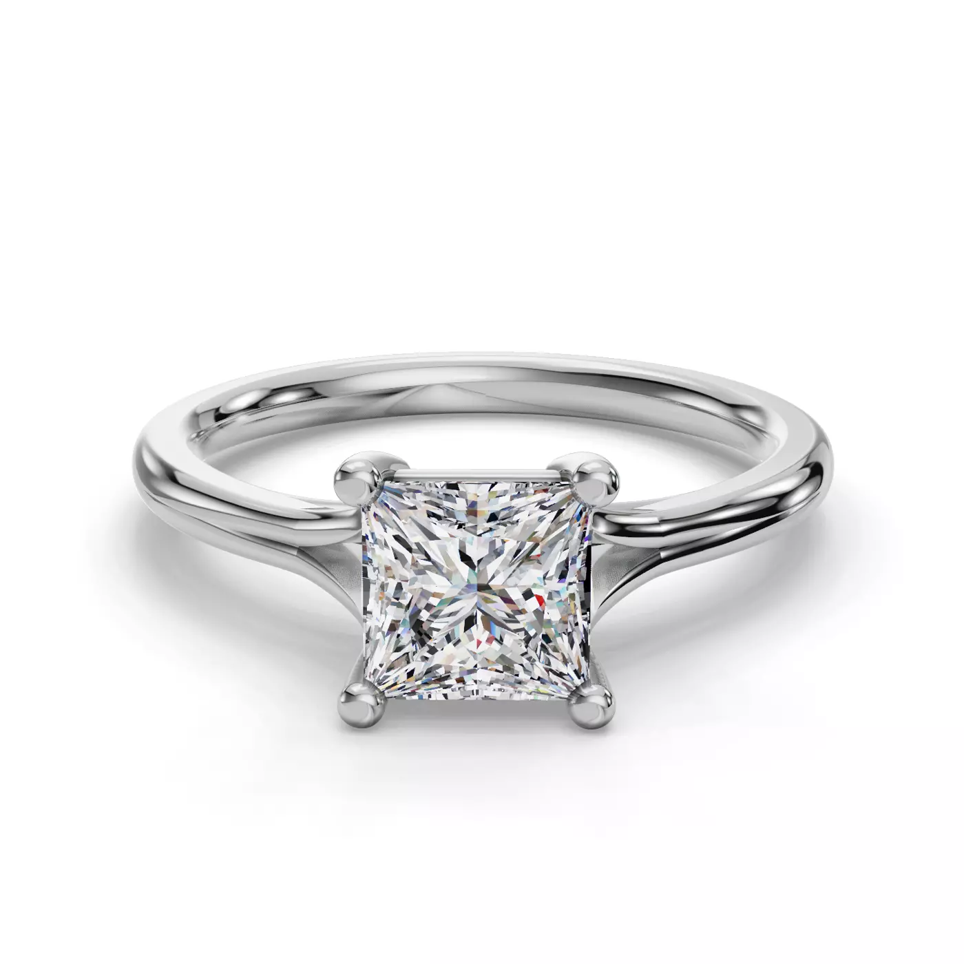 Split Shank Platinum Engagement Ring