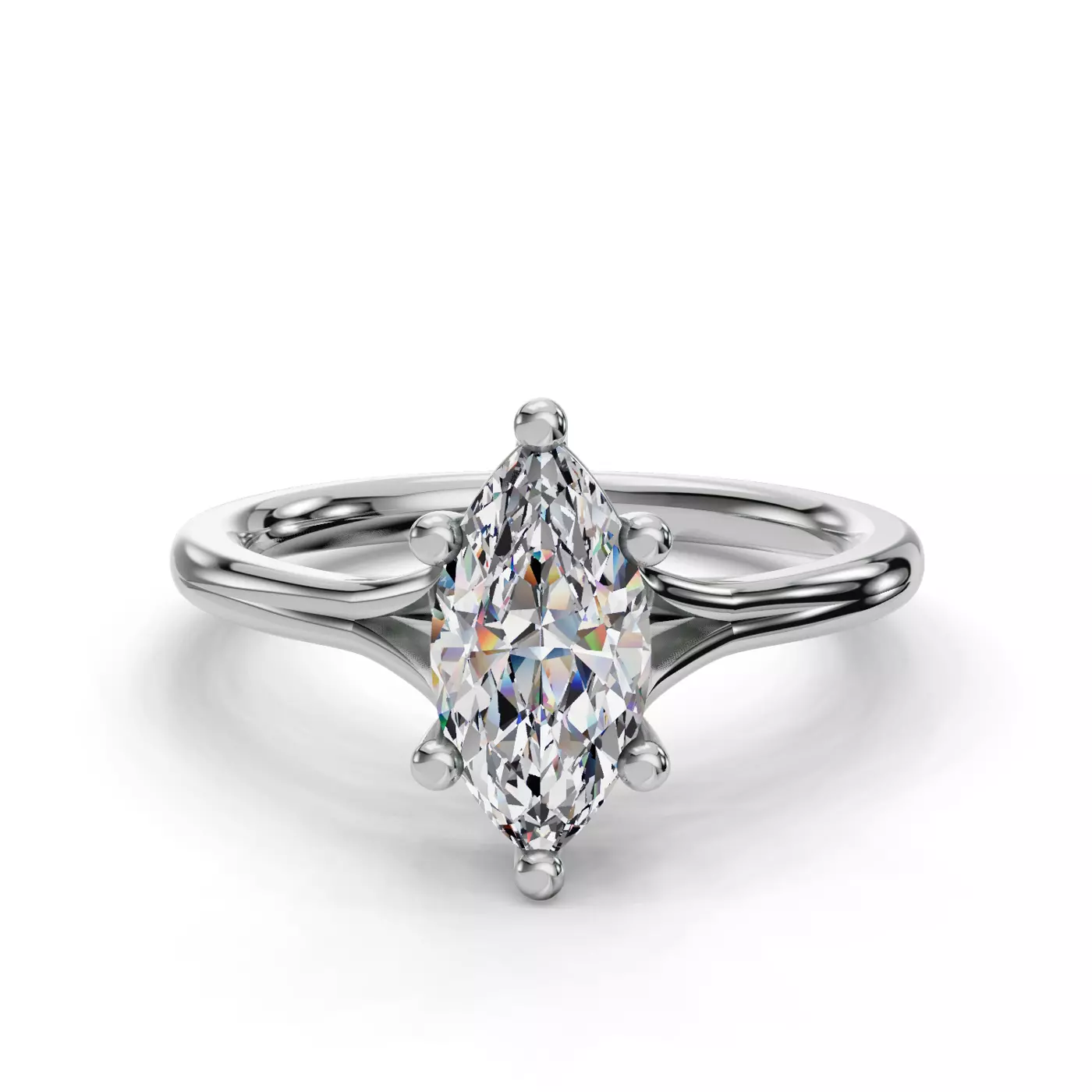 Split Shank Platinum Engagement Ring