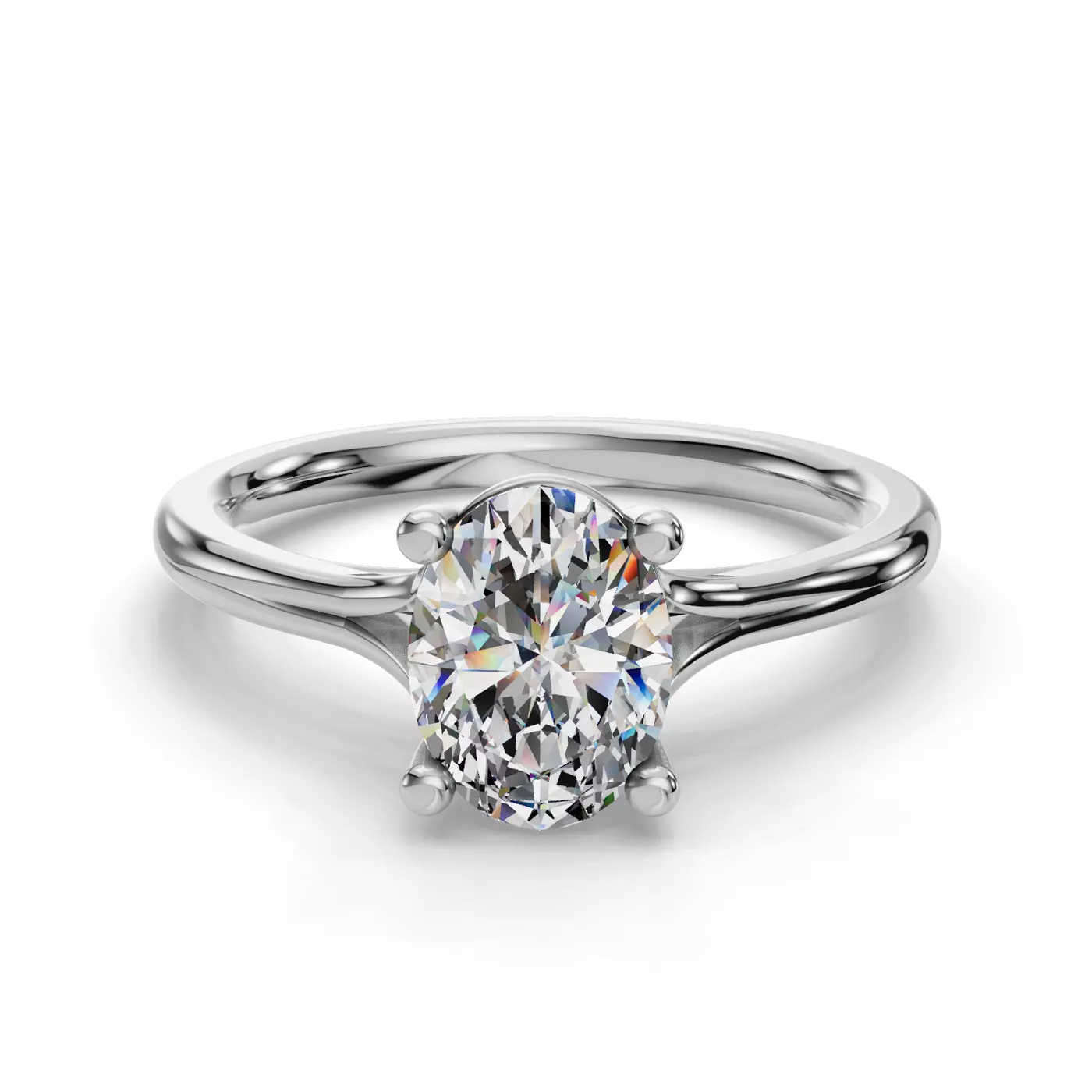 Split Shank Platinum Engagement Ring