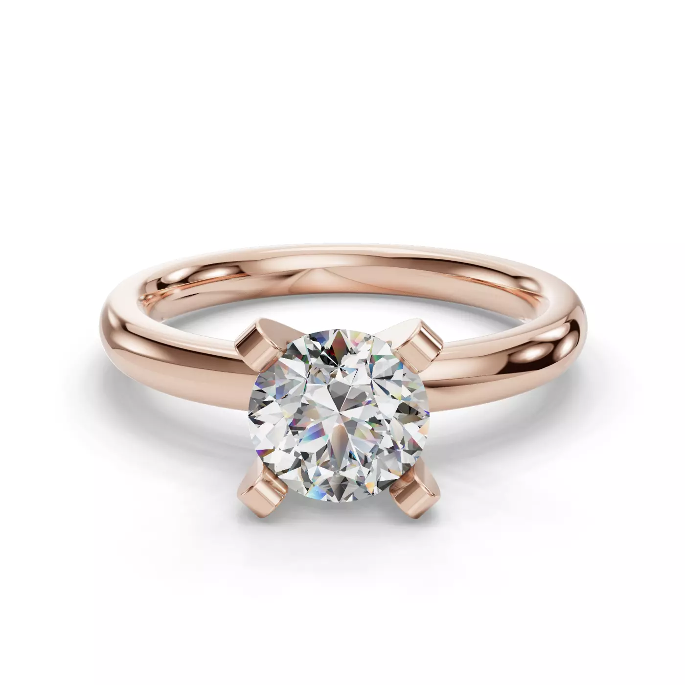 Classic Solitaire Focus 14K Rose Gold Engagement Ring