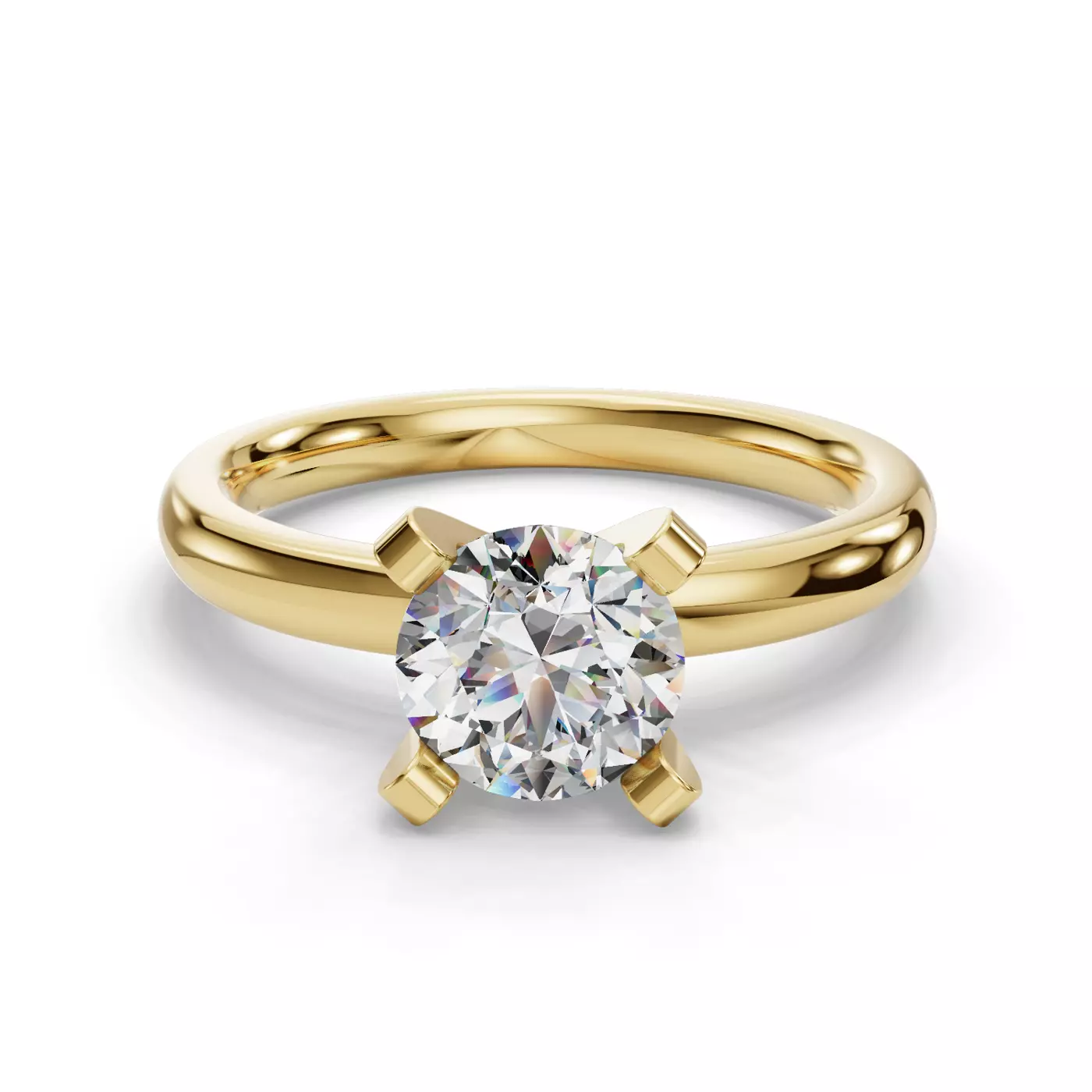 Classic Solitaire Focus 14K Yellow Gold Engagement Ring