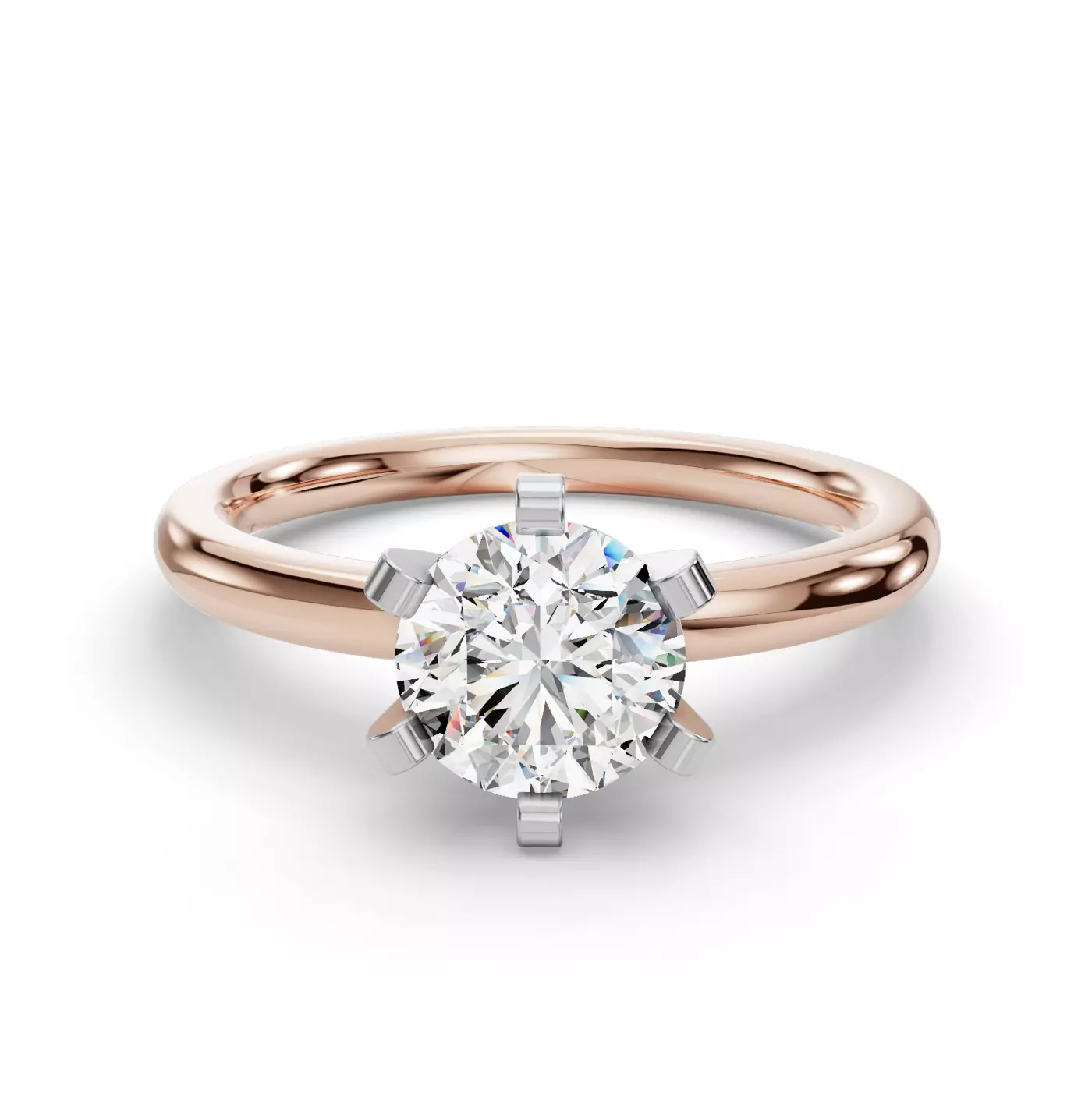 Classic Solitaire Focus 14K Rose Gold Engagement Ring