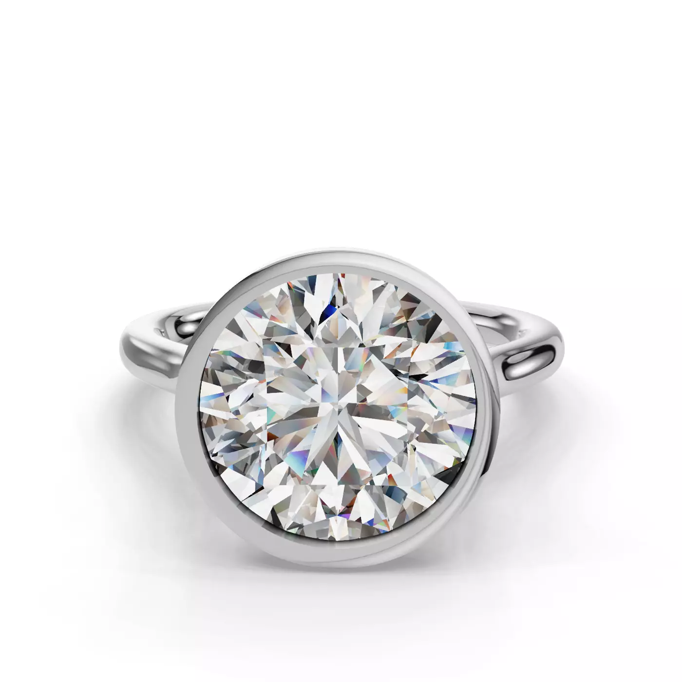Classic Solitaire 18K White Gold Engagement Ring