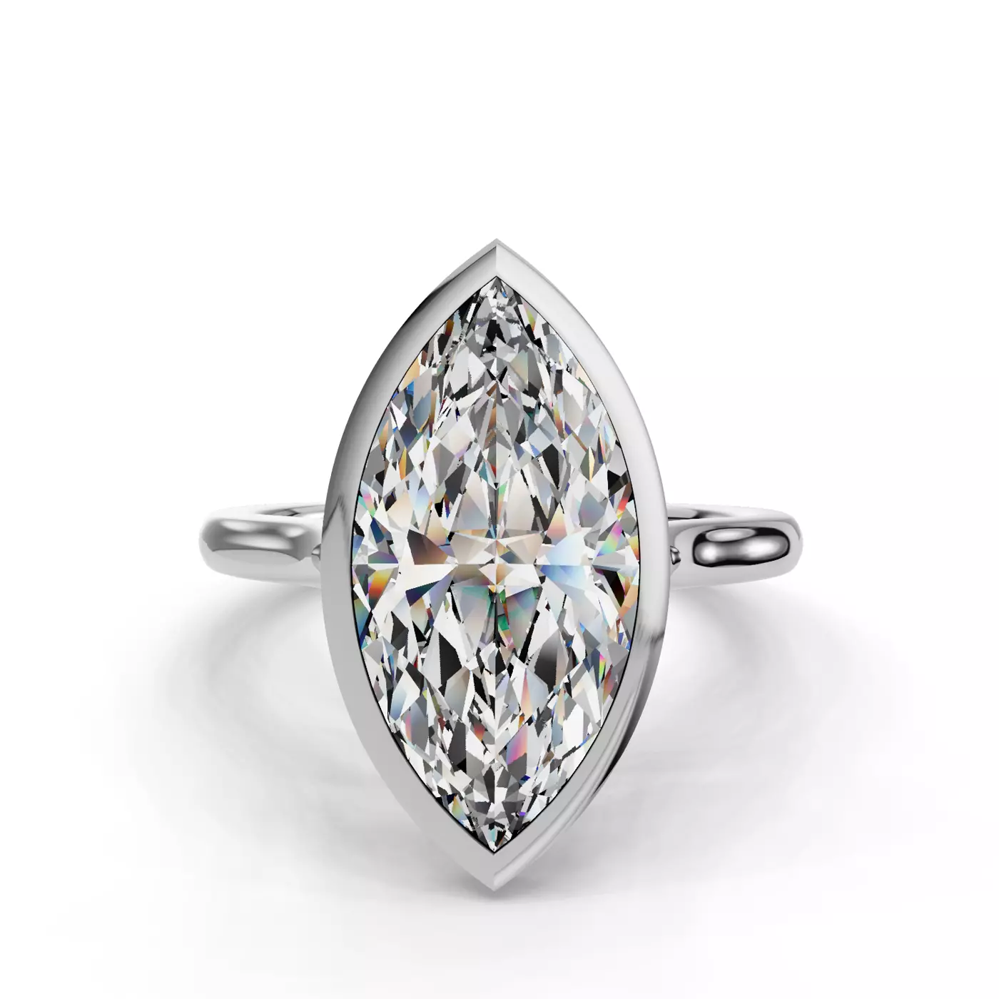 Classic Solitaire 18K White Gold Engagement Ring